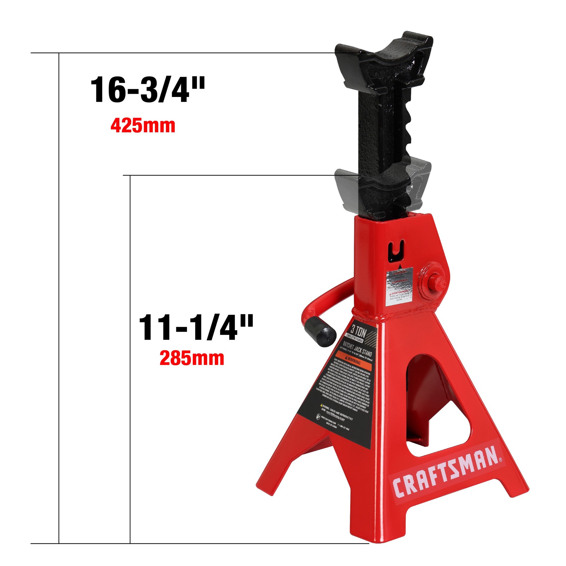 slide 6 of 6, CRAFTSMAN Black 3-Ton Steel Manual Jack stand set, 1 ct