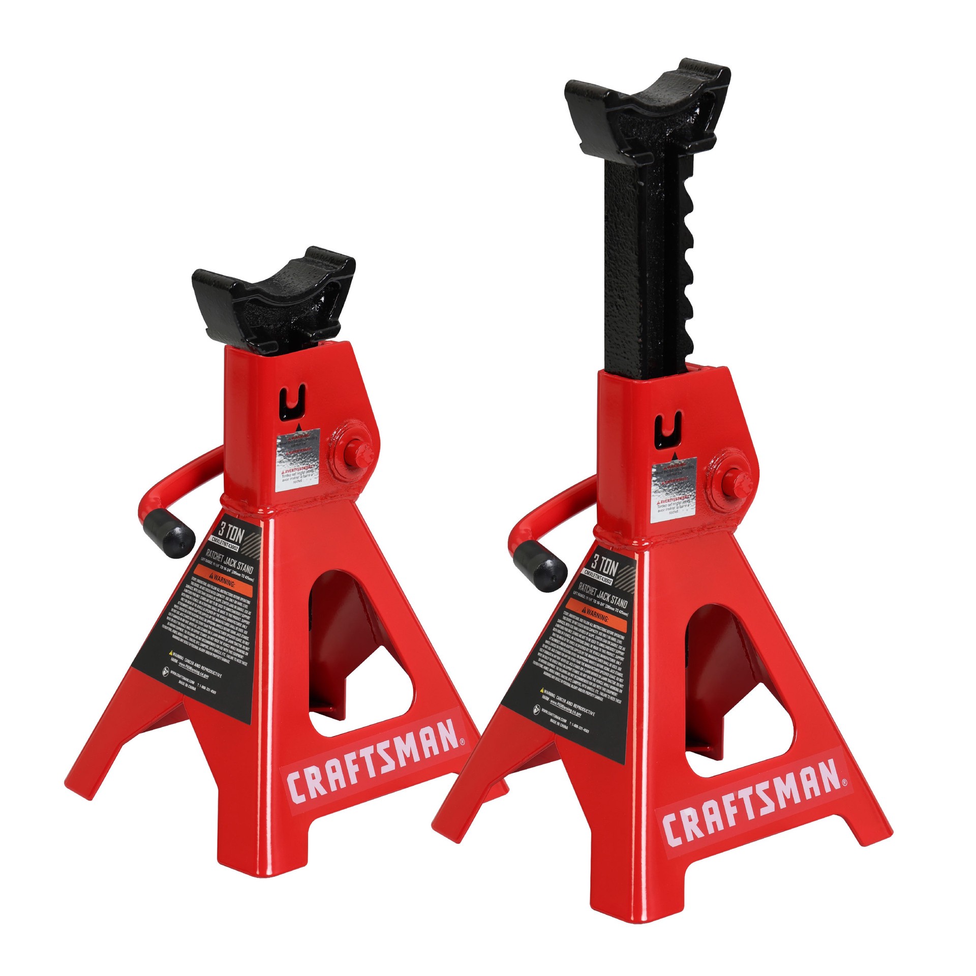 slide 1 of 6, CRAFTSMAN Black 3-Ton Steel Manual Jack stand set, 1 ct