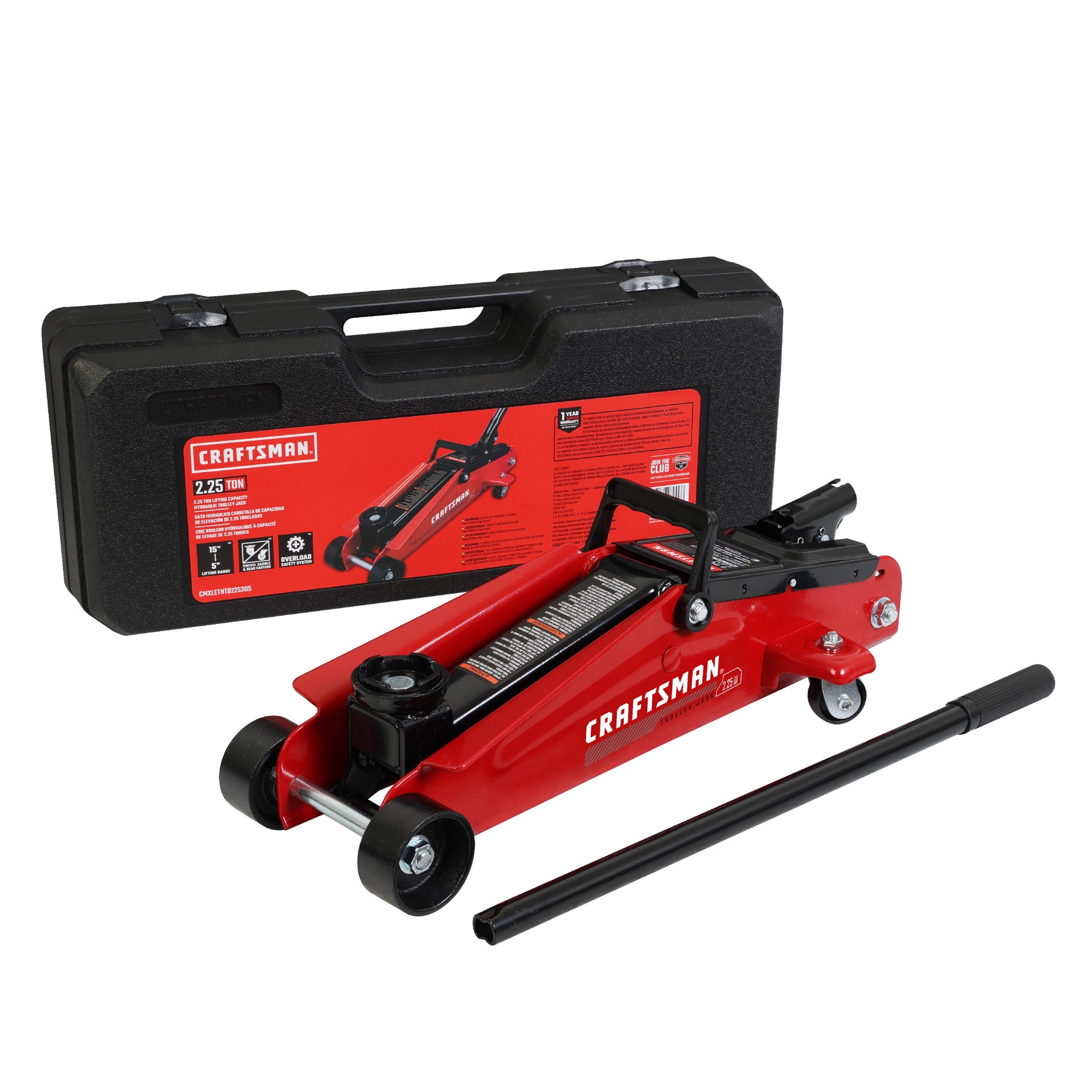 slide 1 of 5, CRAFTSMAN Black 2.25-Ton Steel Hydraulic Trolley jack, 1 ct