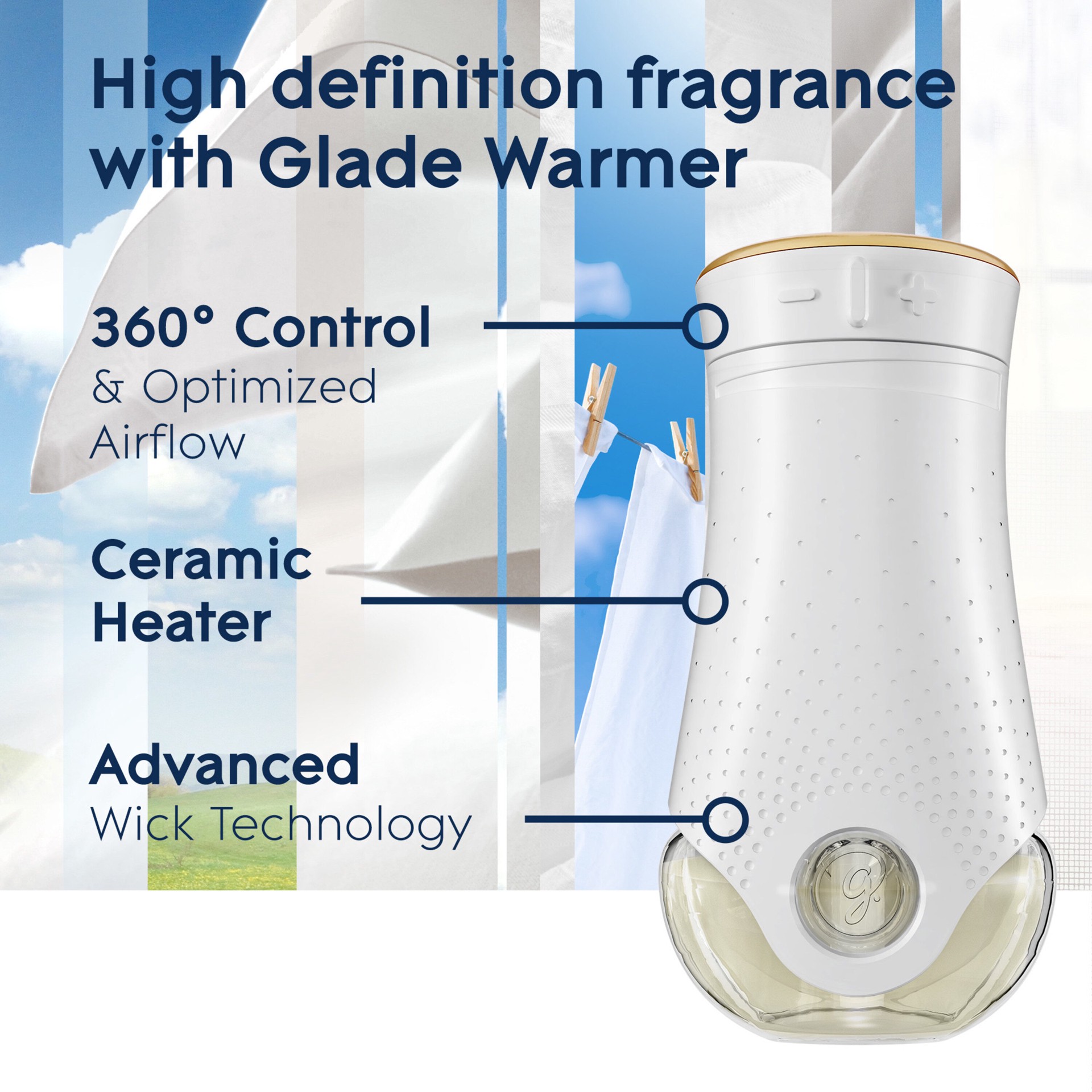 slide 5 of 6, Glade 0.67 -fl oz Clean Linen Refill Air Freshener 2 -Pack, 1 ct