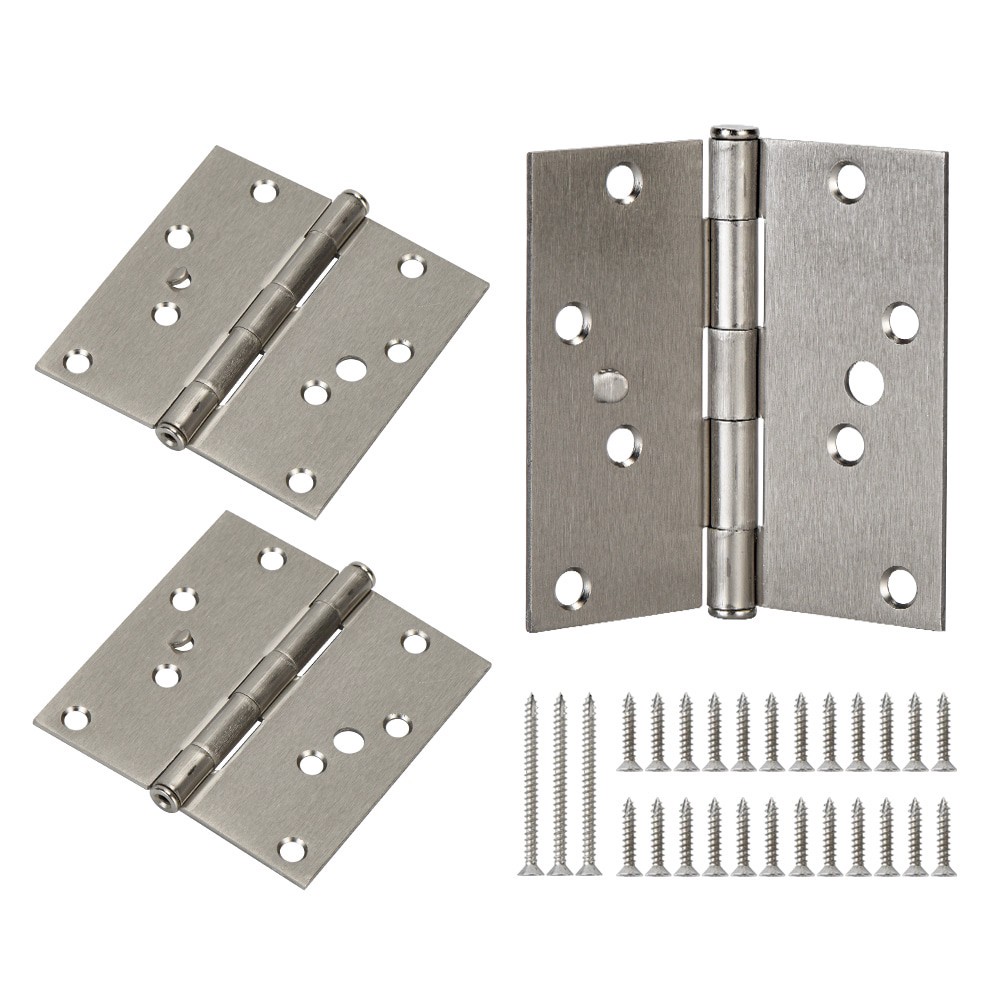 slide 4 of 6, RELIABILT 4-in H Square Satin Nickel Security Interior Door Hinge 3 -Pack, 1 ct