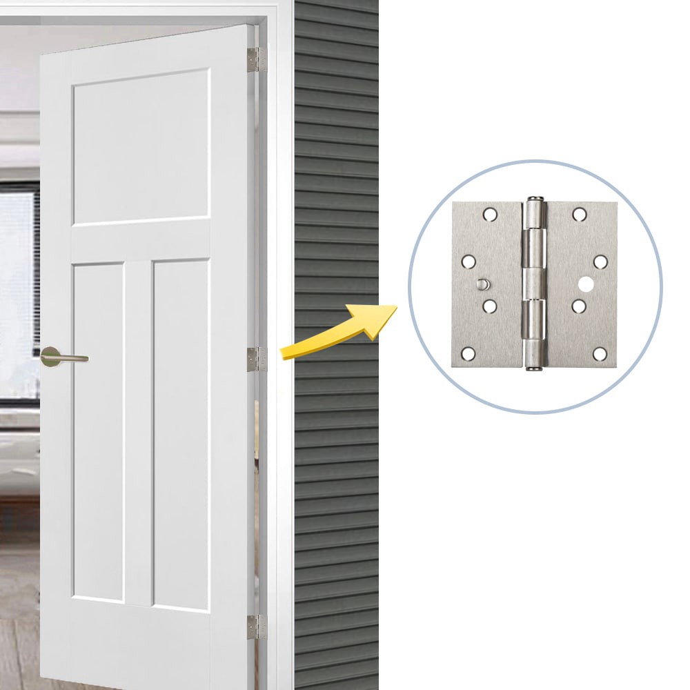 slide 6 of 6, RELIABILT 4-in H Square Satin Nickel Security Interior Door Hinge 3 -Pack, 1 ct