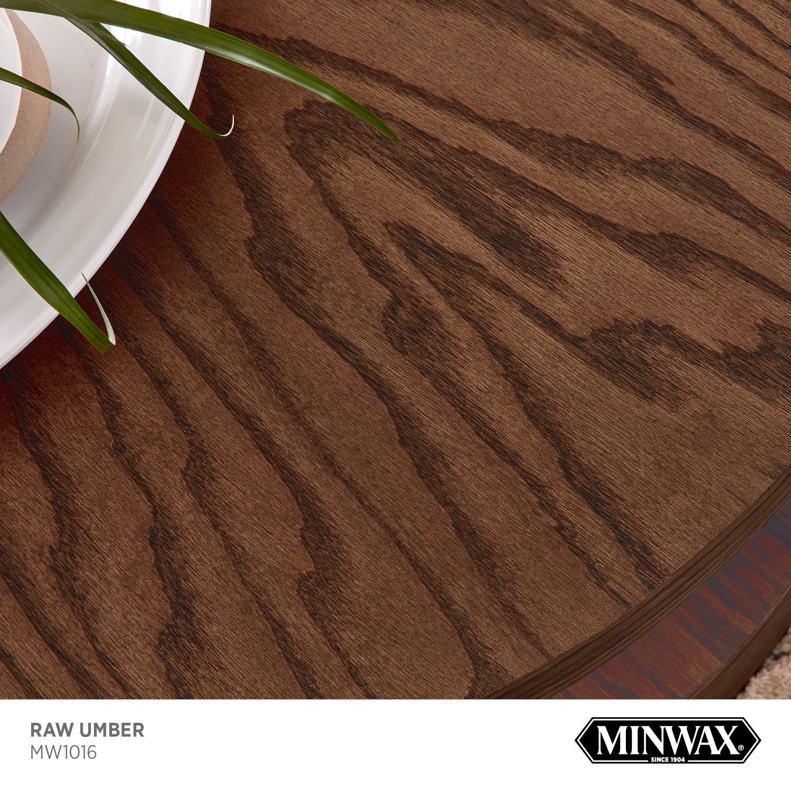 slide 2 of 6, Minwax Wood Finish Water-based Raw Umber MW1016 Semi-transparent Interior Stain ( 1-quart ), 1 ct