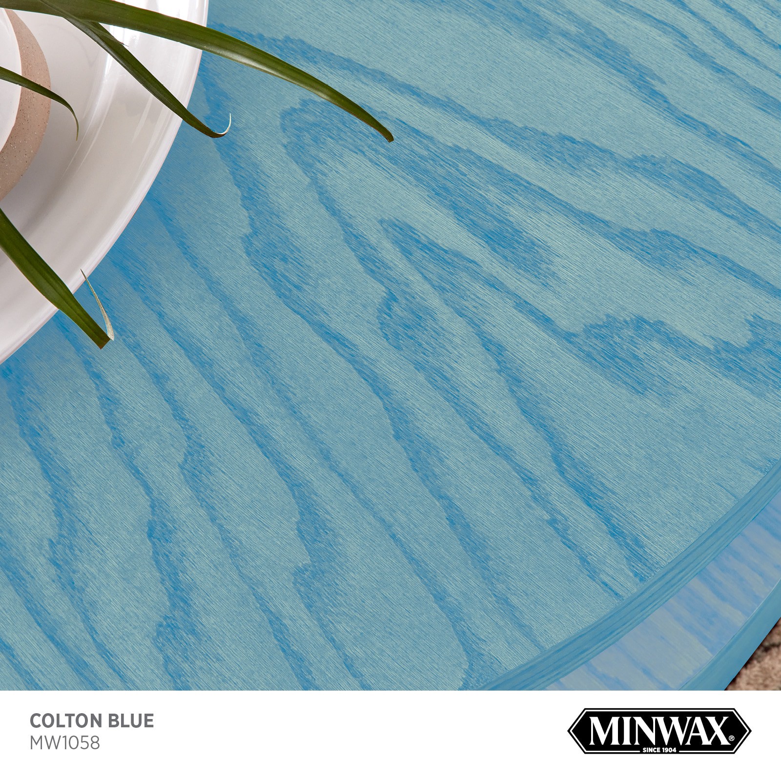 slide 2 of 6, Minwax Wood Finish Water-based Colton Blue MW1058 Semi-transparent Interior Stain ( 1-quart ), 1 ct