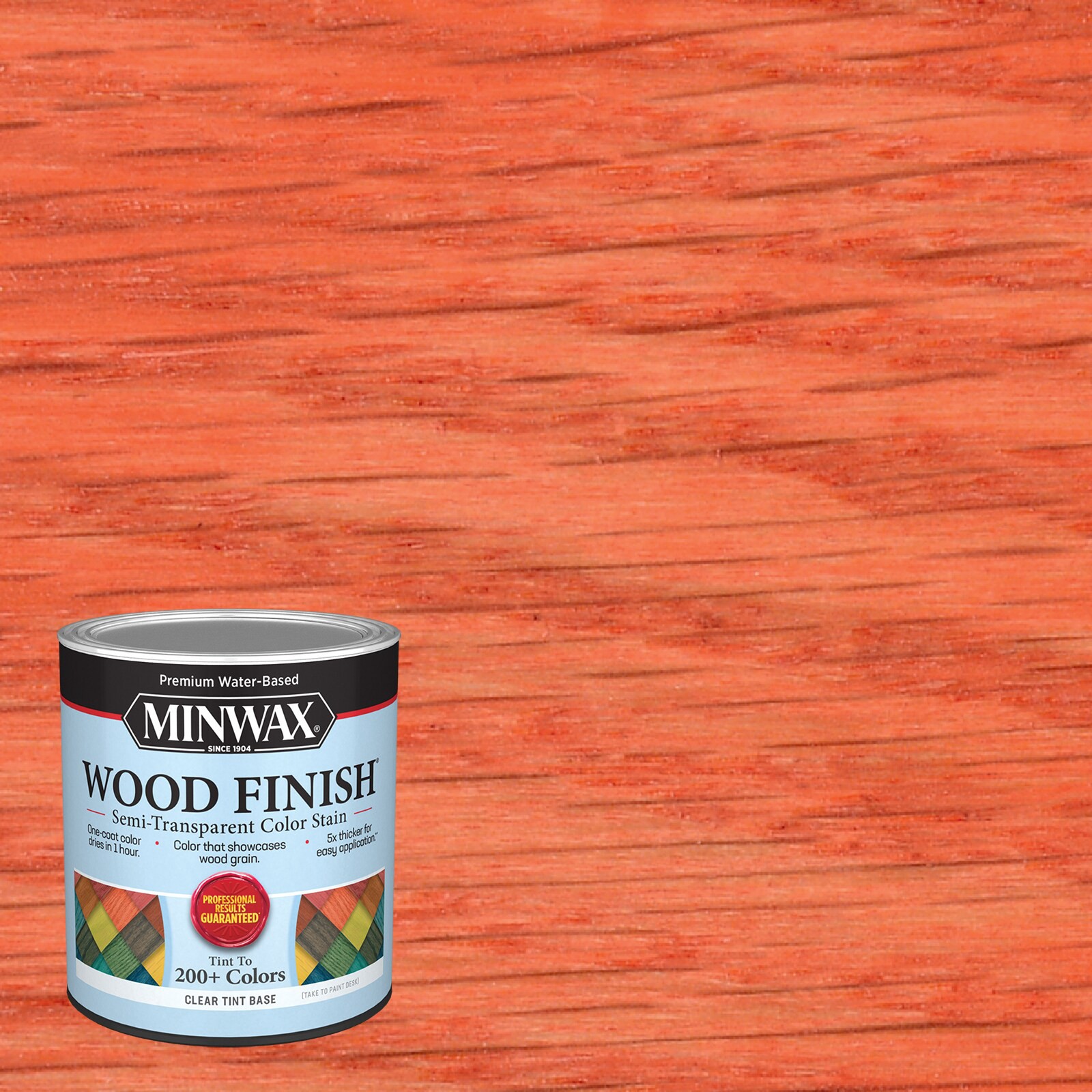 slide 1 of 6, Minwax Wood Finish Water-based Tangerine MW1127 Semi-transparent Interior Stain ( 1-quart ), 1 ct