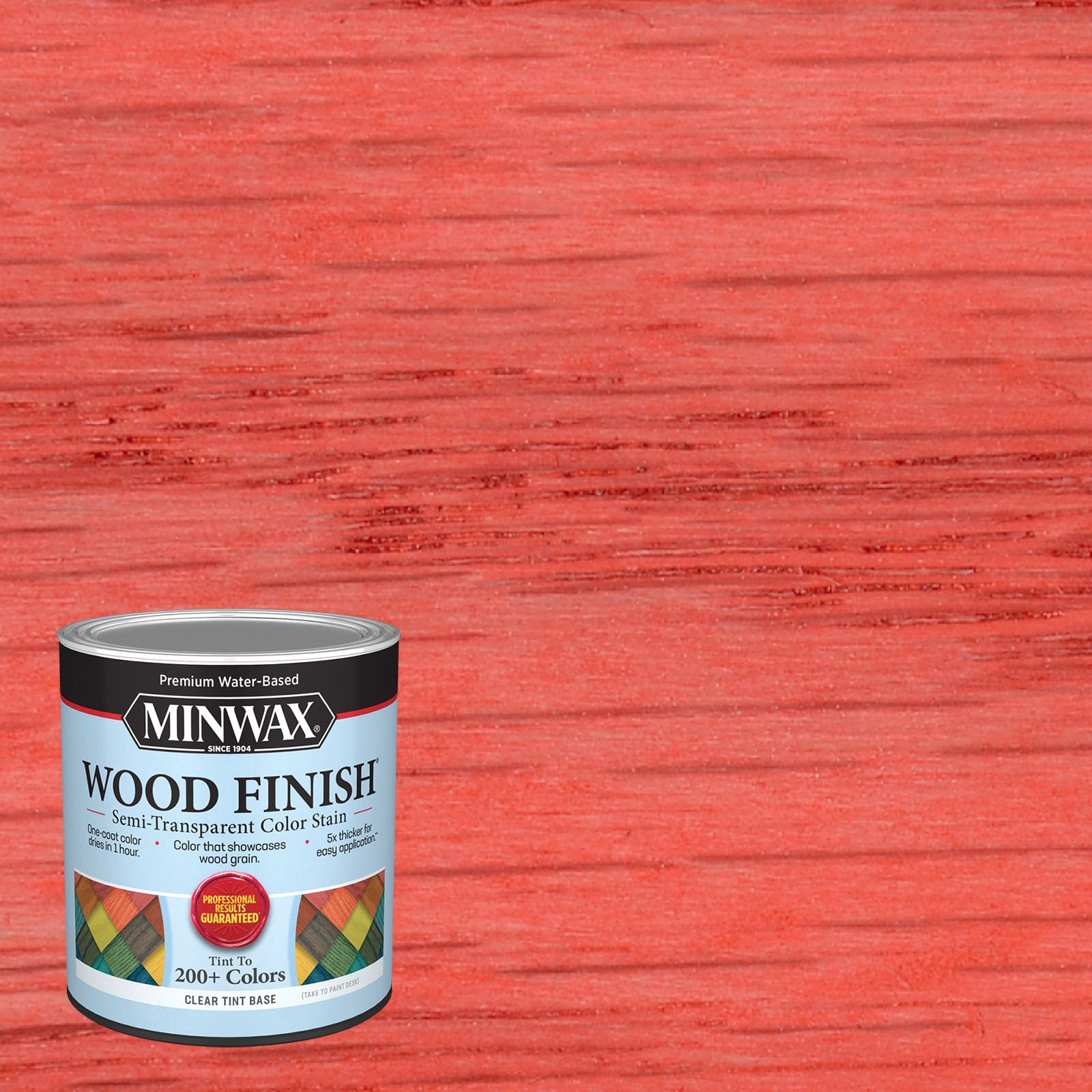 slide 1 of 6, Minwax Wood Finish Water-based Poppy MW1138 Semi-transparent Interior Stain ( 1-quart ), 1 ct