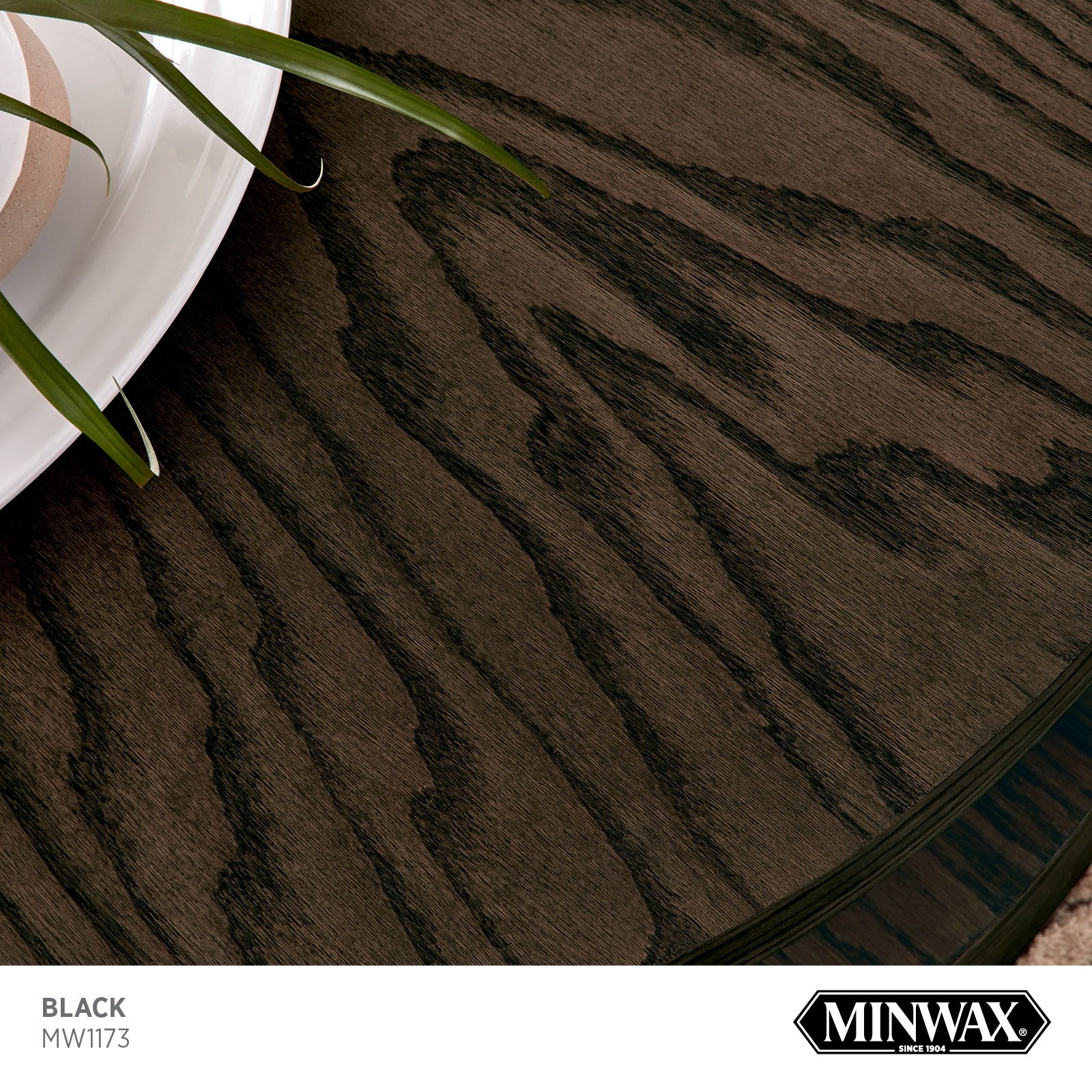 slide 2 of 6, Minwax Wood Finish Water-based Black MW1173 Semi-transparent Interior Stain ( 1-quart ), 1 ct