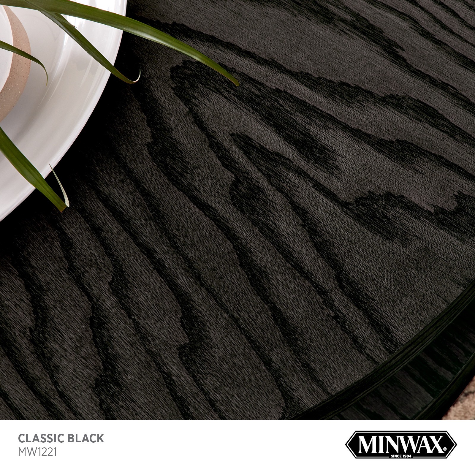 slide 2 of 6, Minwax Wood Finish Water-based Classic Black MW1221 Semi-transparent Interior Stain ( 1-quart ), 1 ct