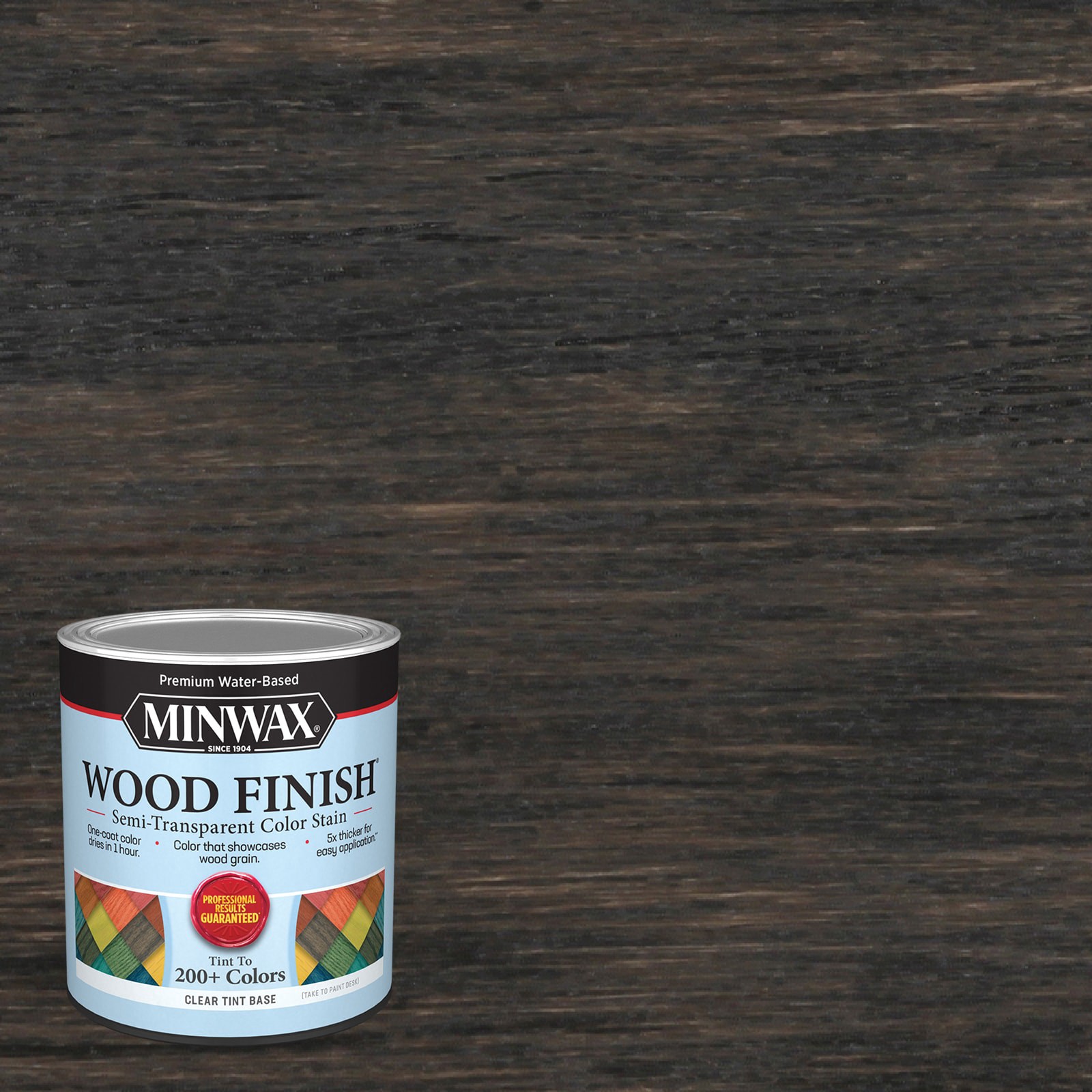 slide 1 of 6, Minwax Wood Finish Water-based Classic Black MW1221 Semi-transparent Interior Stain ( 1-quart ), 1 ct