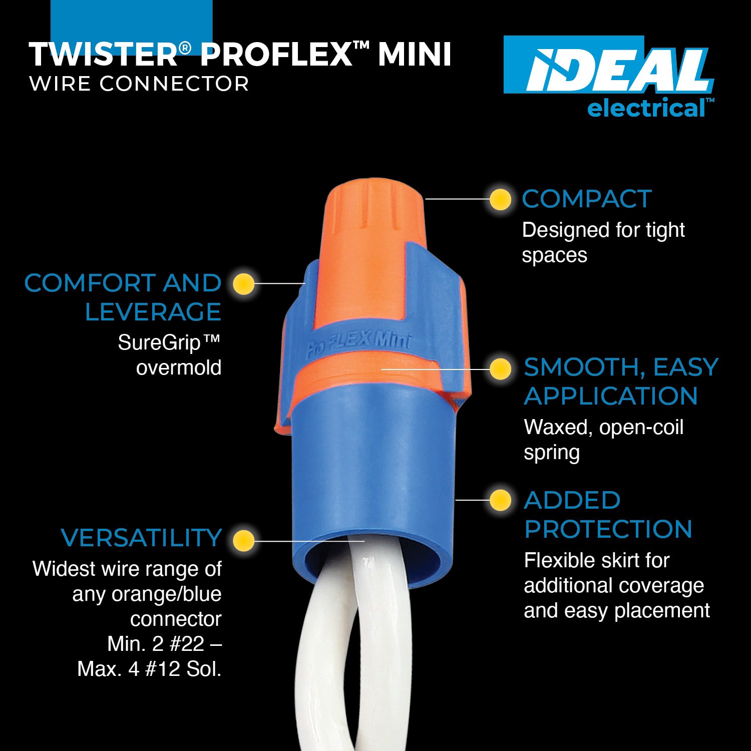 slide 2 of 6, IDEAL Wing Wire Connectors Blue - Orange ( 175 -Pack ), 1 ct