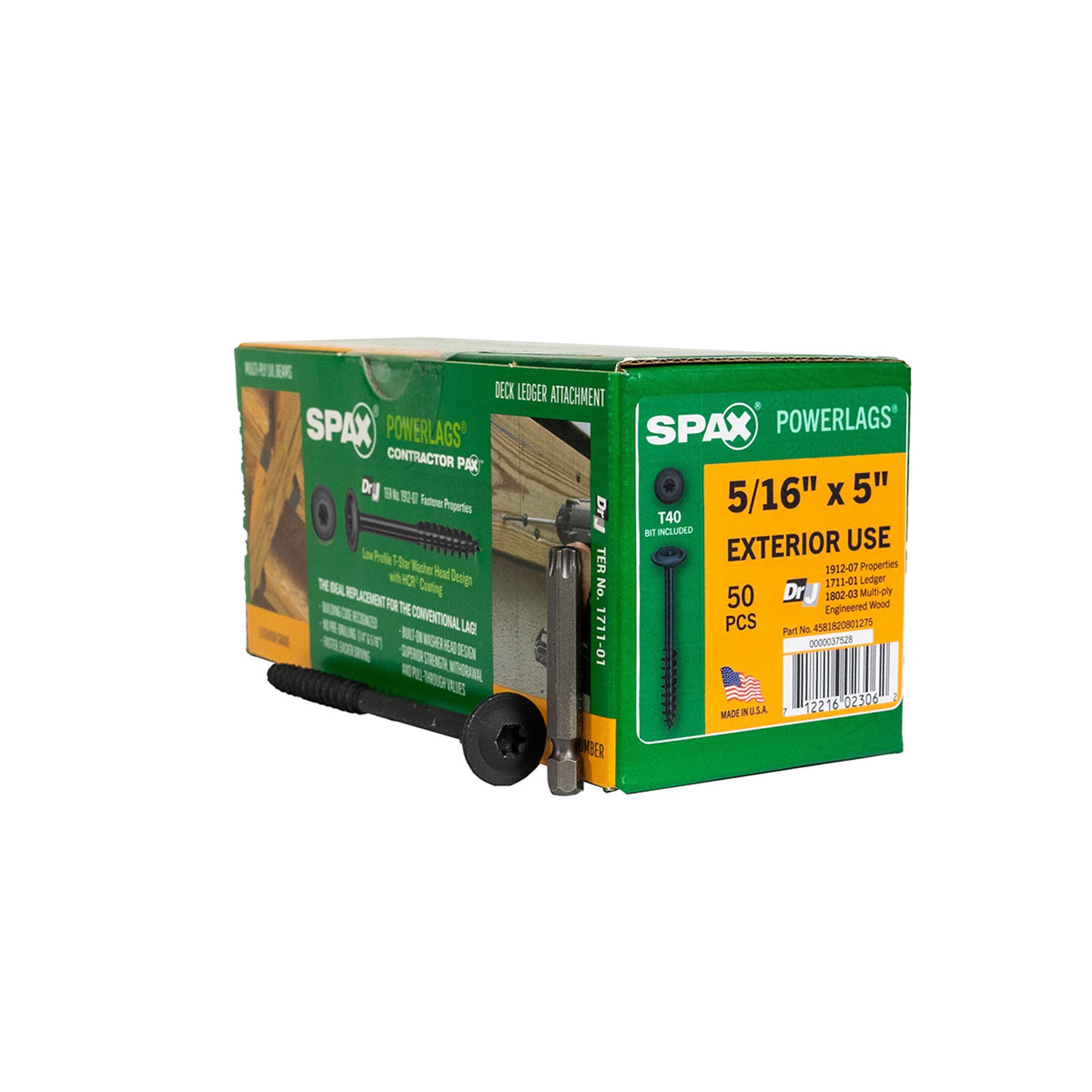 slide 1 of 6, SPAX 5/16-in x 5-in Black Coated Washer -Head Exterior Structural wood screws 50 -Pack, 1 ct