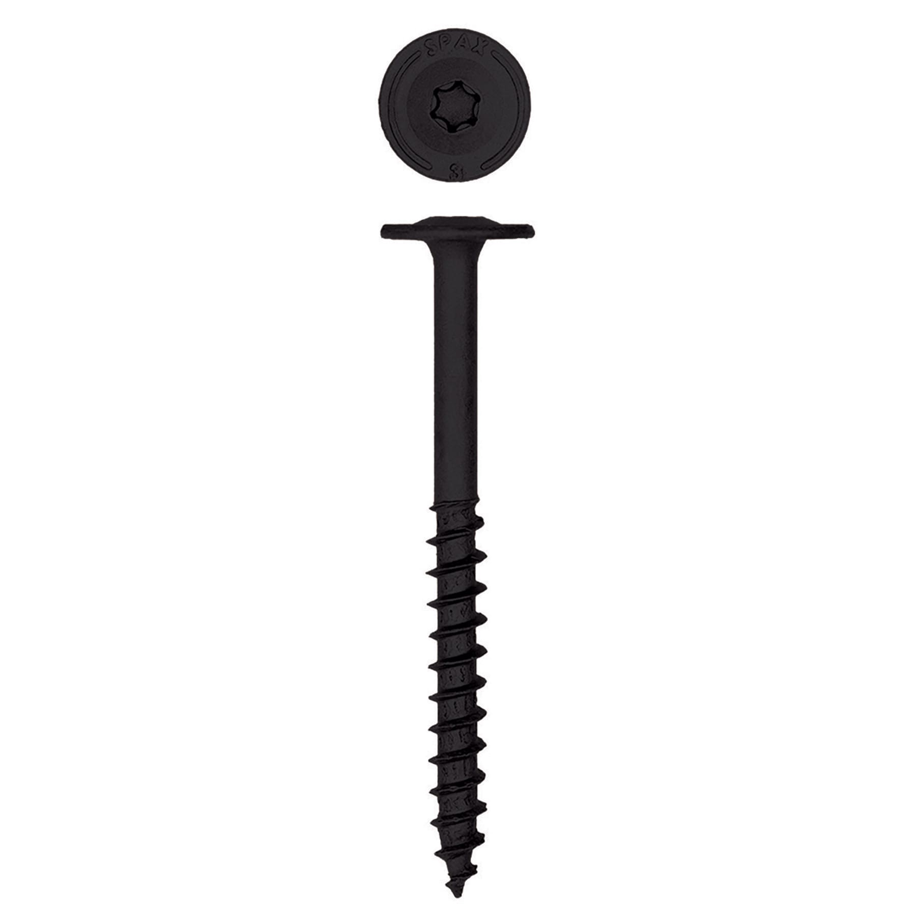 slide 2 of 6, SPAX 1/4-in x 3-in Black Coated Wafer -Head Exterior Structural wood screws 50 -Pack, 1 ct