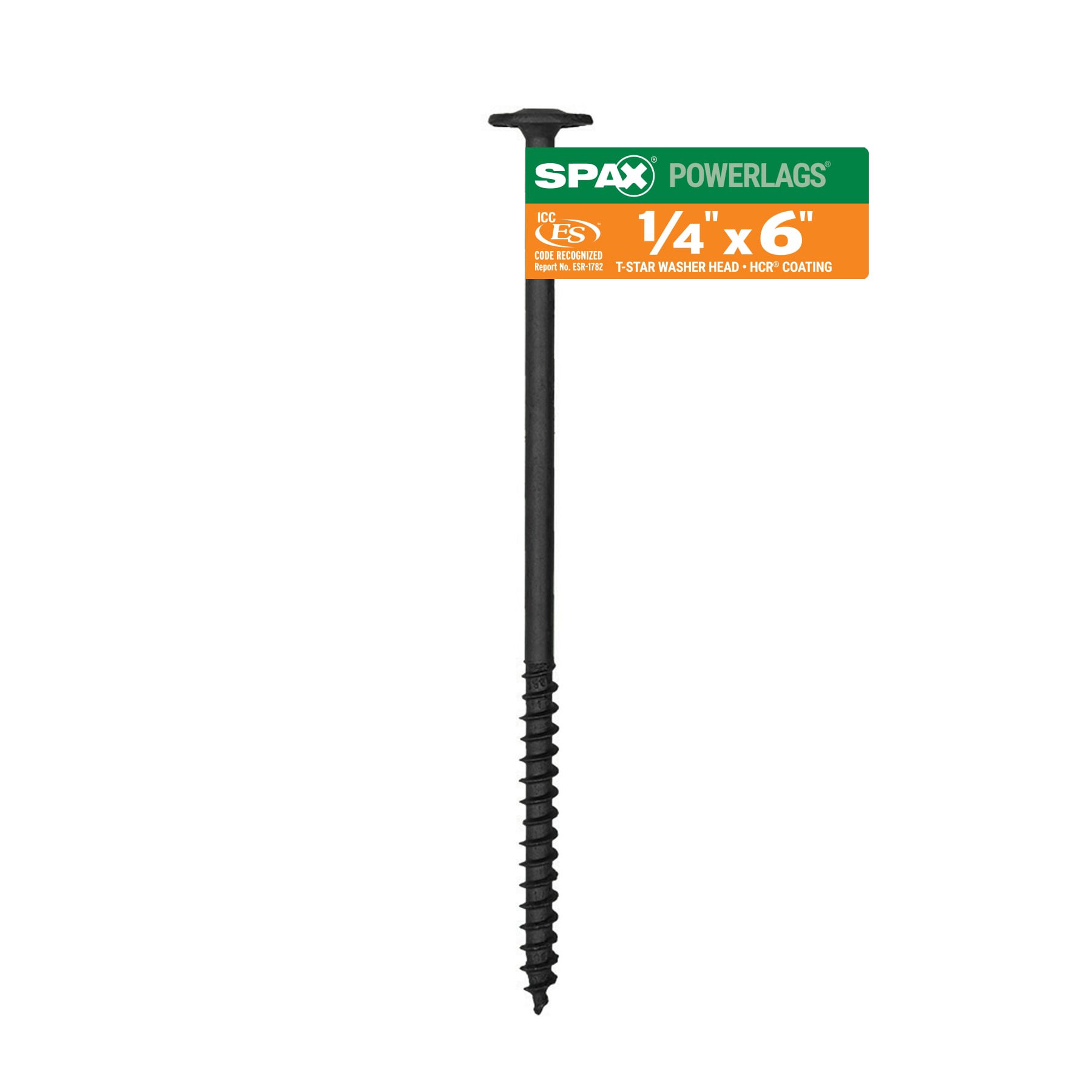 slide 1 of 5, SPAX 1/4-in x 6-in Black Coated Washer -Head Exterior Structural wood screws, 1 ct