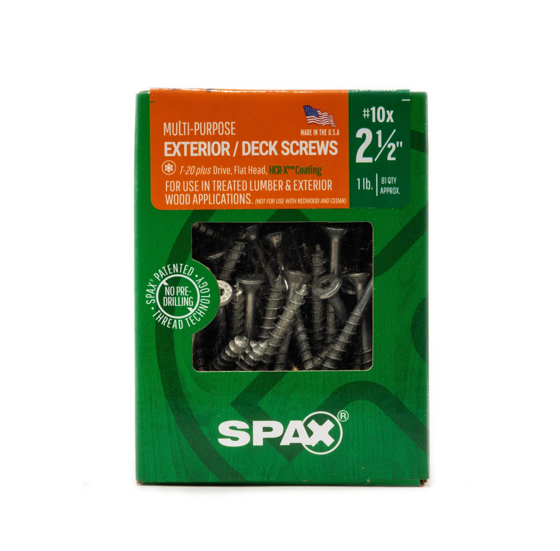 slide 3 of 6, SPAX Multi-Material #10 x 2-1/2-in Double-barrier Exterior Wood screws ( 81 -Per Box ), 1 ct