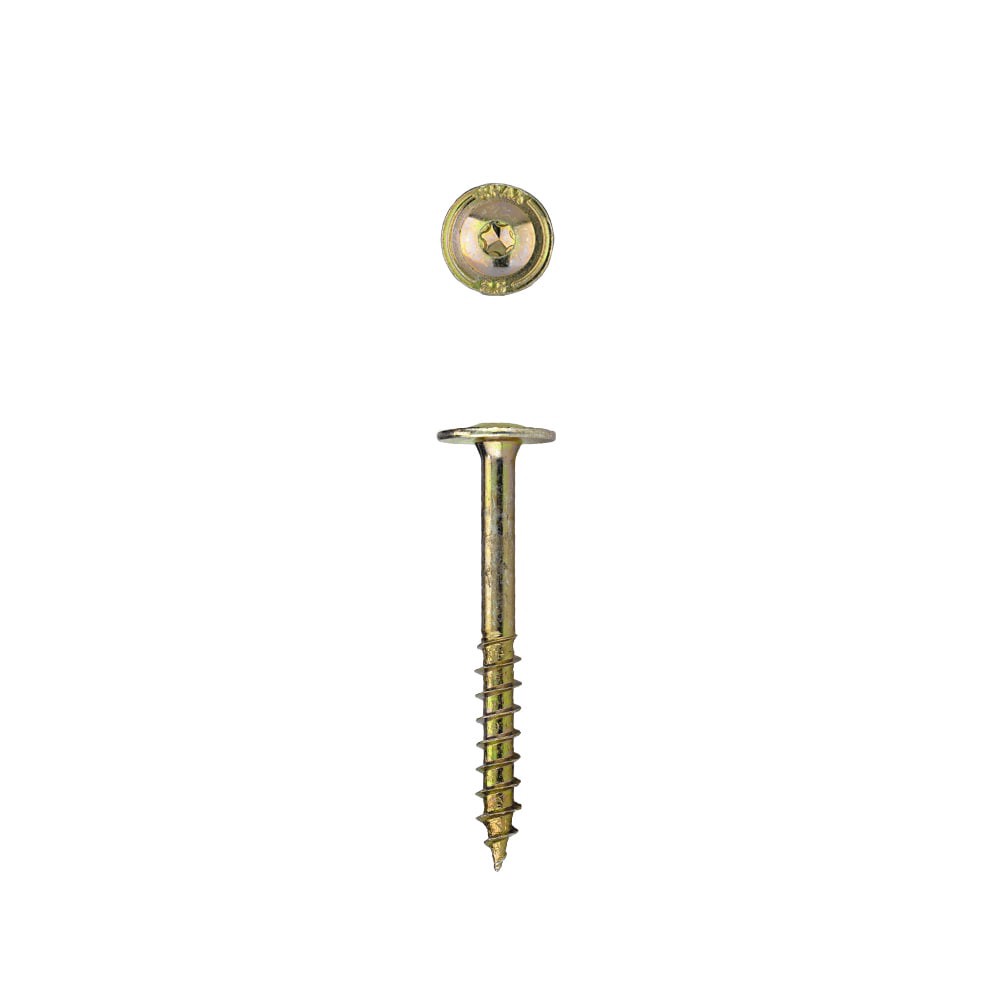 slide 2 of 5, SPAX 1/4-in x 2-1/2-in Yellow/Gold Zinc-Plated Washer -Head Interior Structural wood screws, 1 ct