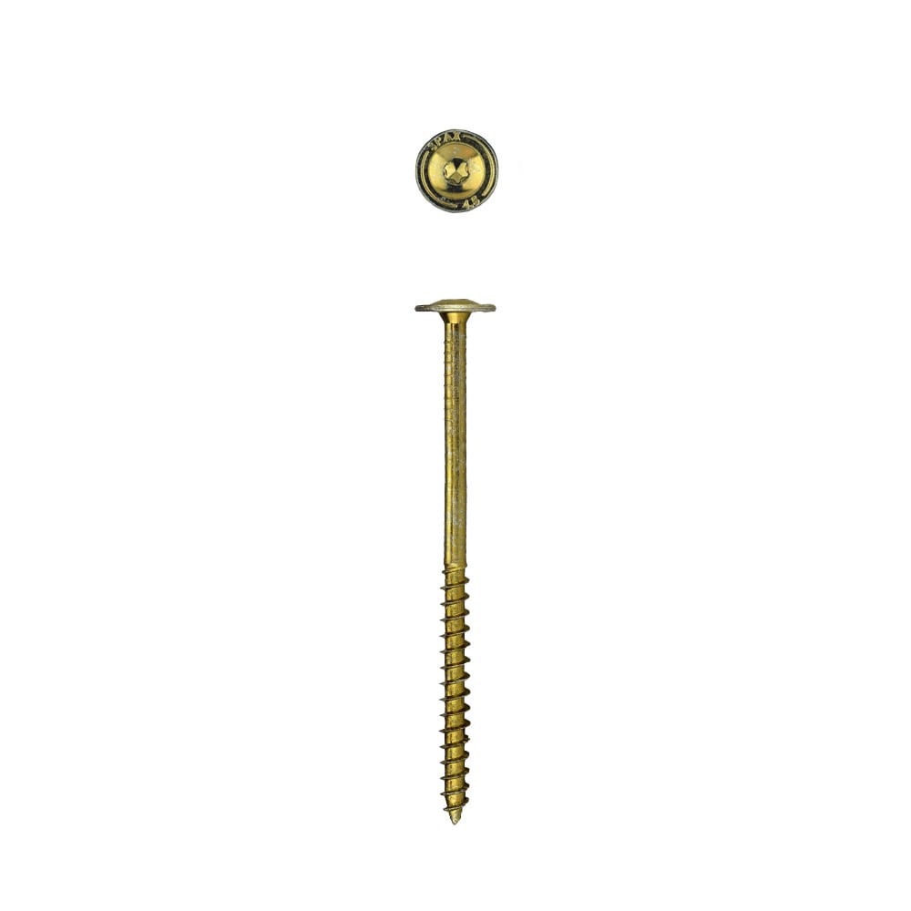 slide 2 of 5, SPAX 1/4-in x 6-in Yellow/Gold Zinc-Plated Washer -Head Interior Structural wood screws, 1 ct