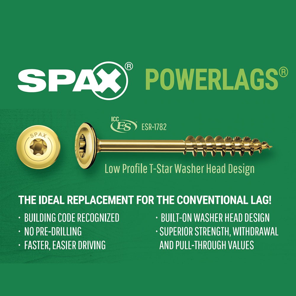 slide 3 of 5, SPAX 1/4-in x 6-in Yellow/Gold Zinc-Plated Washer -Head Interior Structural wood screws, 1 ct