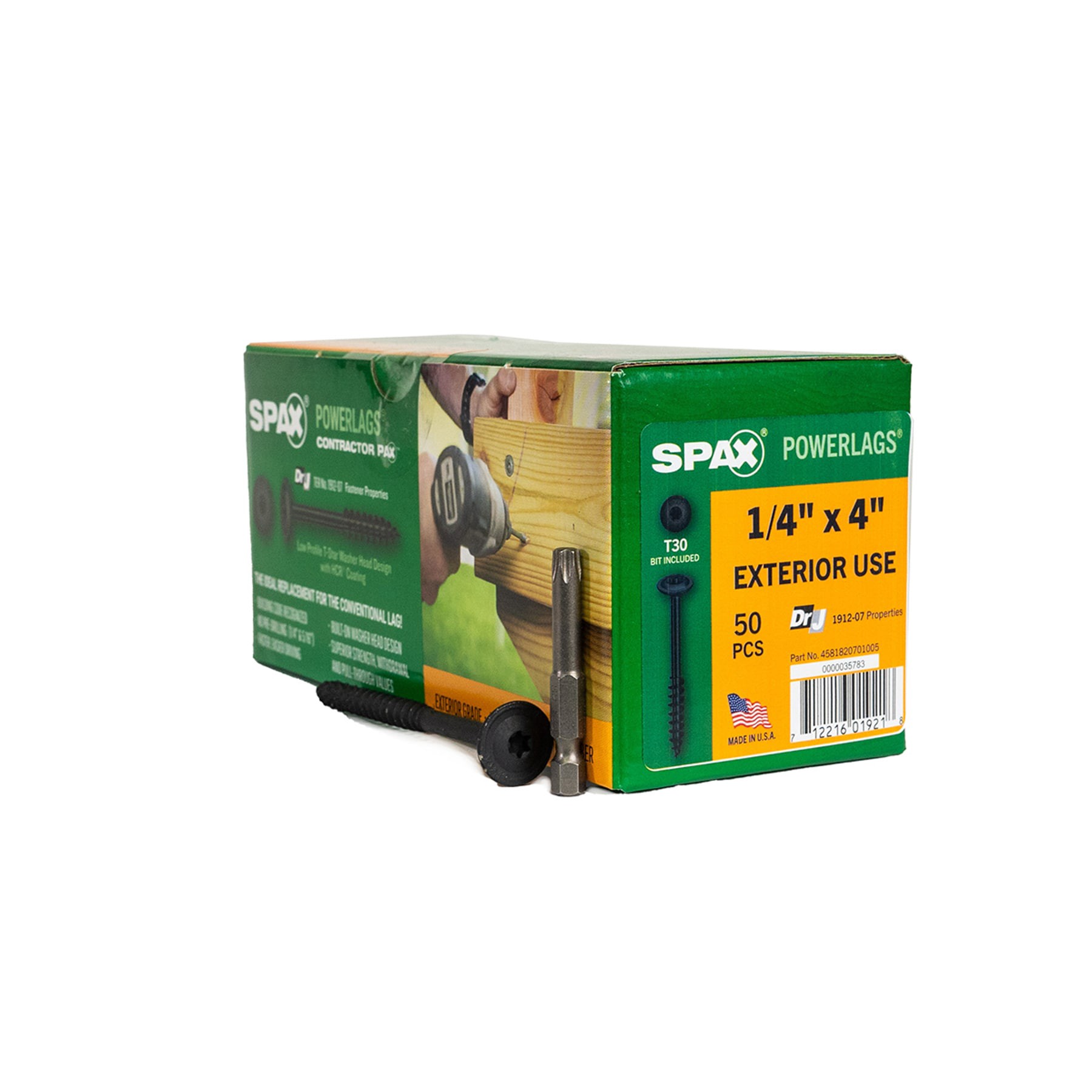 slide 1 of 6, SPAX 1/4-in x 4-in Black Coated Washer -Head Exterior Structural wood screws 50 -Pack, 1 ct