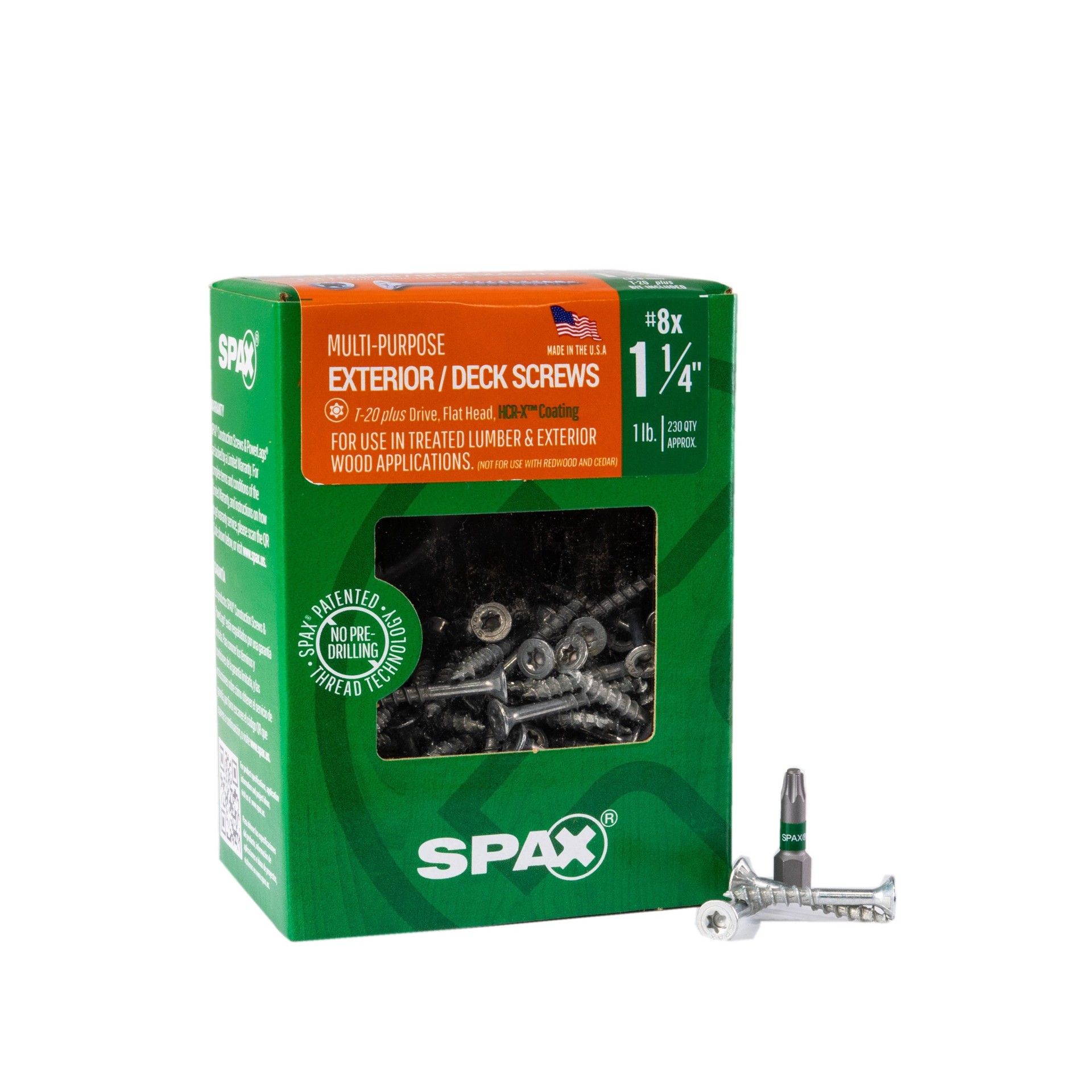 slide 1 of 6, SPAX Multi-Material #8 x 1-1/4-in Double-barrier Exterior Wood screws ( 230 -Per Box ), 1 ct