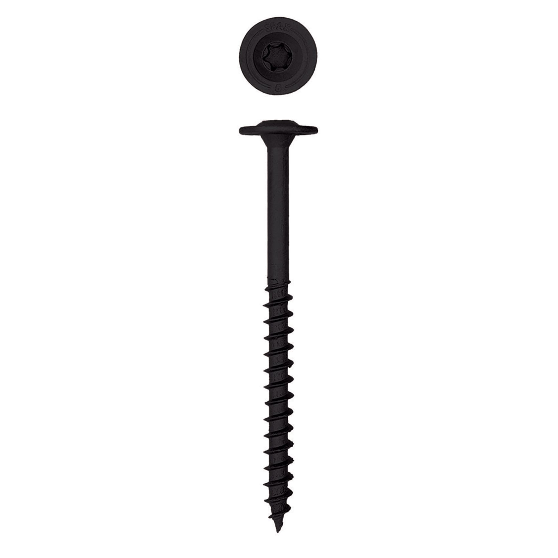 slide 2 of 5, SPAX 3/8-in x 5-in Black Coated Washer -Head Exterior Structural wood screws, 1 ct
