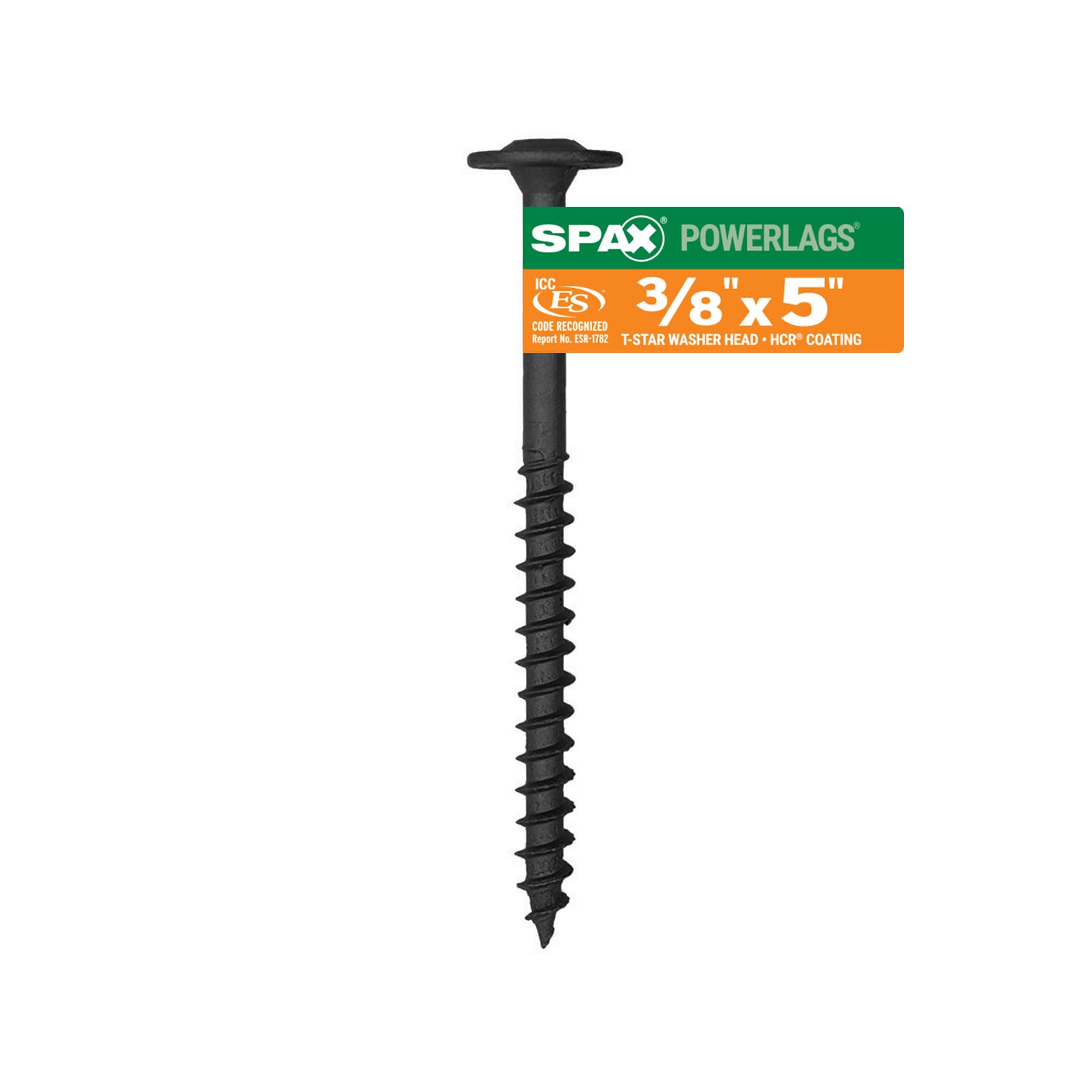 slide 1 of 5, SPAX 3/8-in x 5-in Black Coated Washer -Head Exterior Structural wood screws, 1 ct