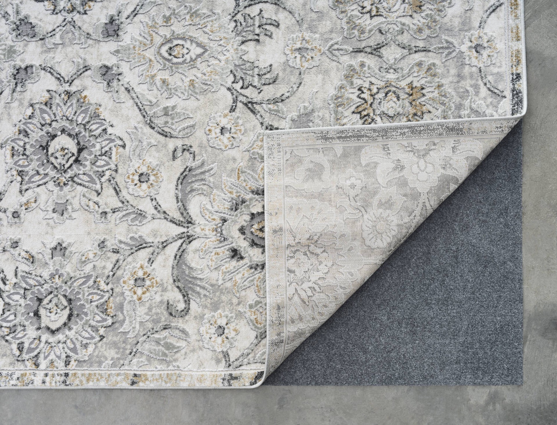 slide 5 of 6, allen + roth Delft 2 x 8 (ft) Loomed Gray Rectangular Indoor Floral/Botanical Persian Pet Friendly Runner rug, 1 ct