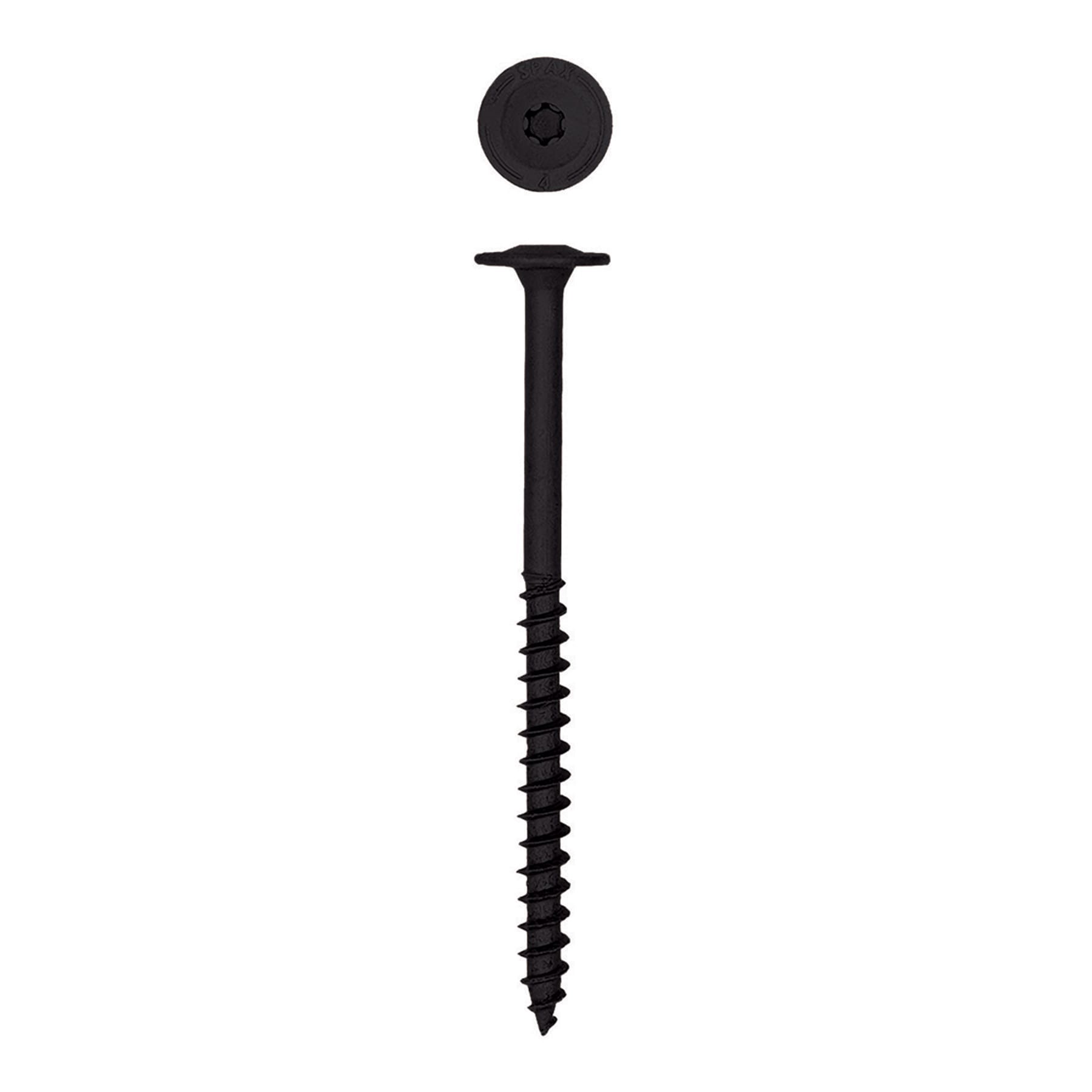 slide 2 of 5, SPAX 1/4-in x 4-in Black Coated Washer -Head Exterior Structural wood screws, 1 ct
