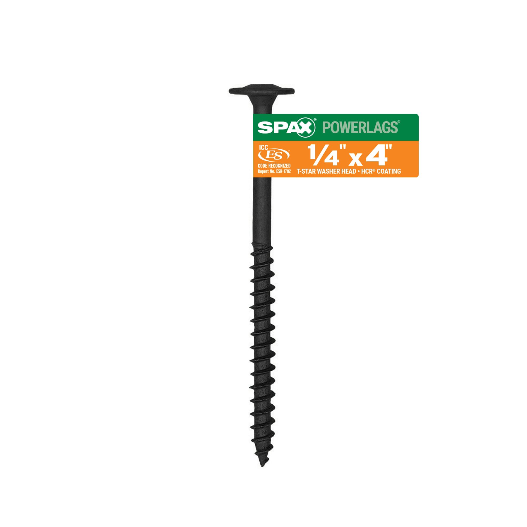slide 1 of 5, SPAX 1/4-in x 4-in Black Coated Washer -Head Exterior Structural wood screws, 1 ct