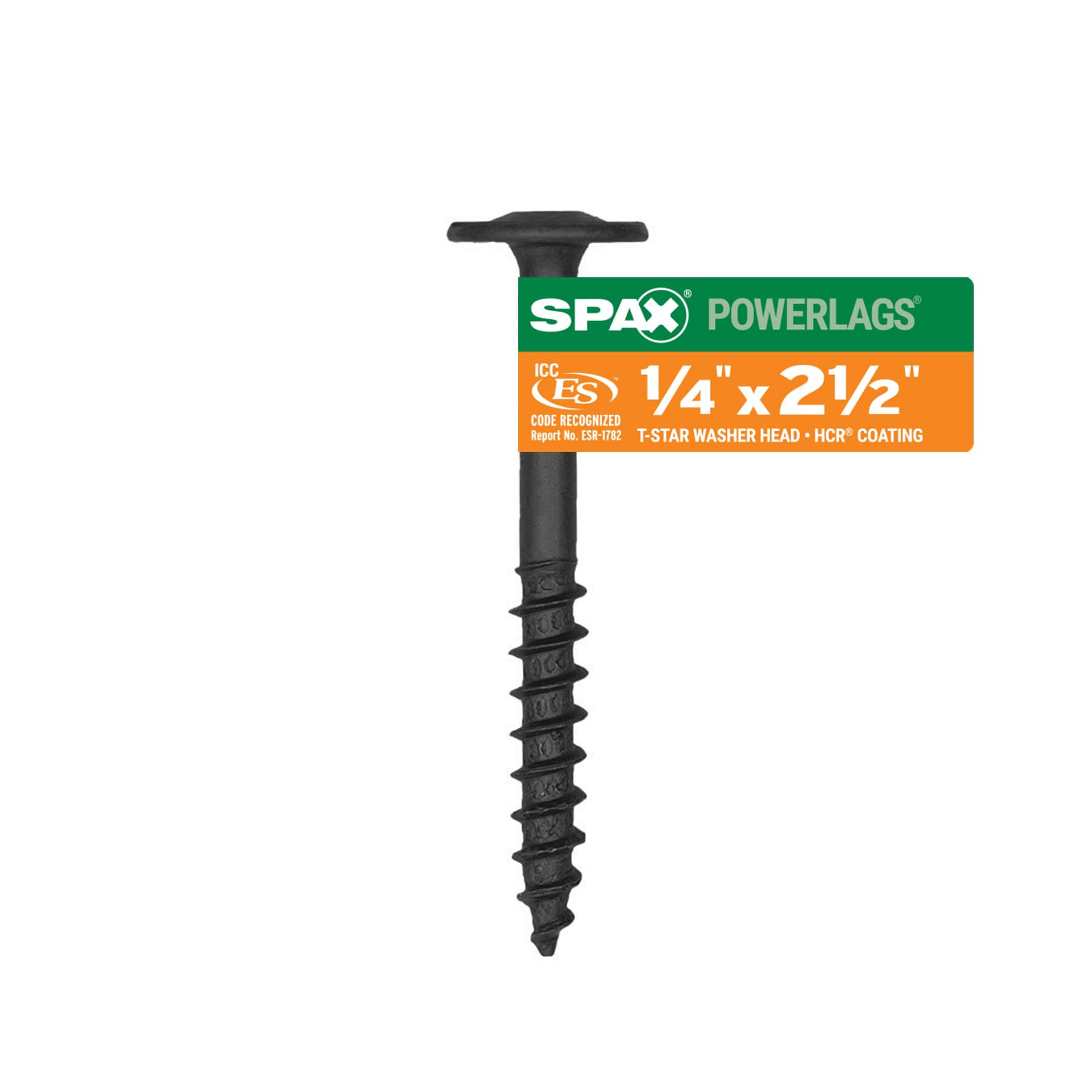 slide 1 of 5, SPAX 1/4-in x 2-1/2-in Black Coated Washer -Head Exterior Structural wood screws, 1 ct