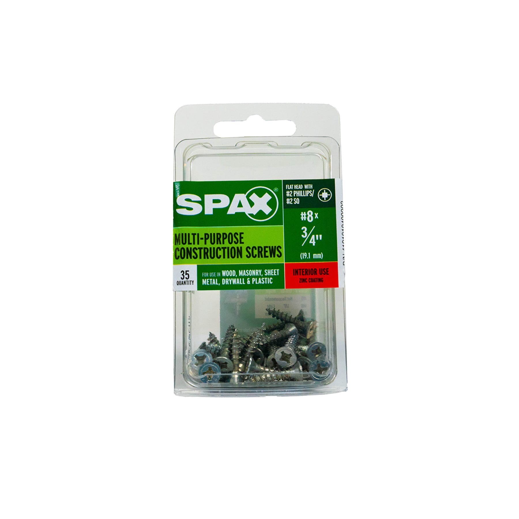slide 3 of 6, SPAX Multi-Material #8 x 3/4-in Zinc-plated Interior Wood screws ( 100 -Per Box ), 1 ct