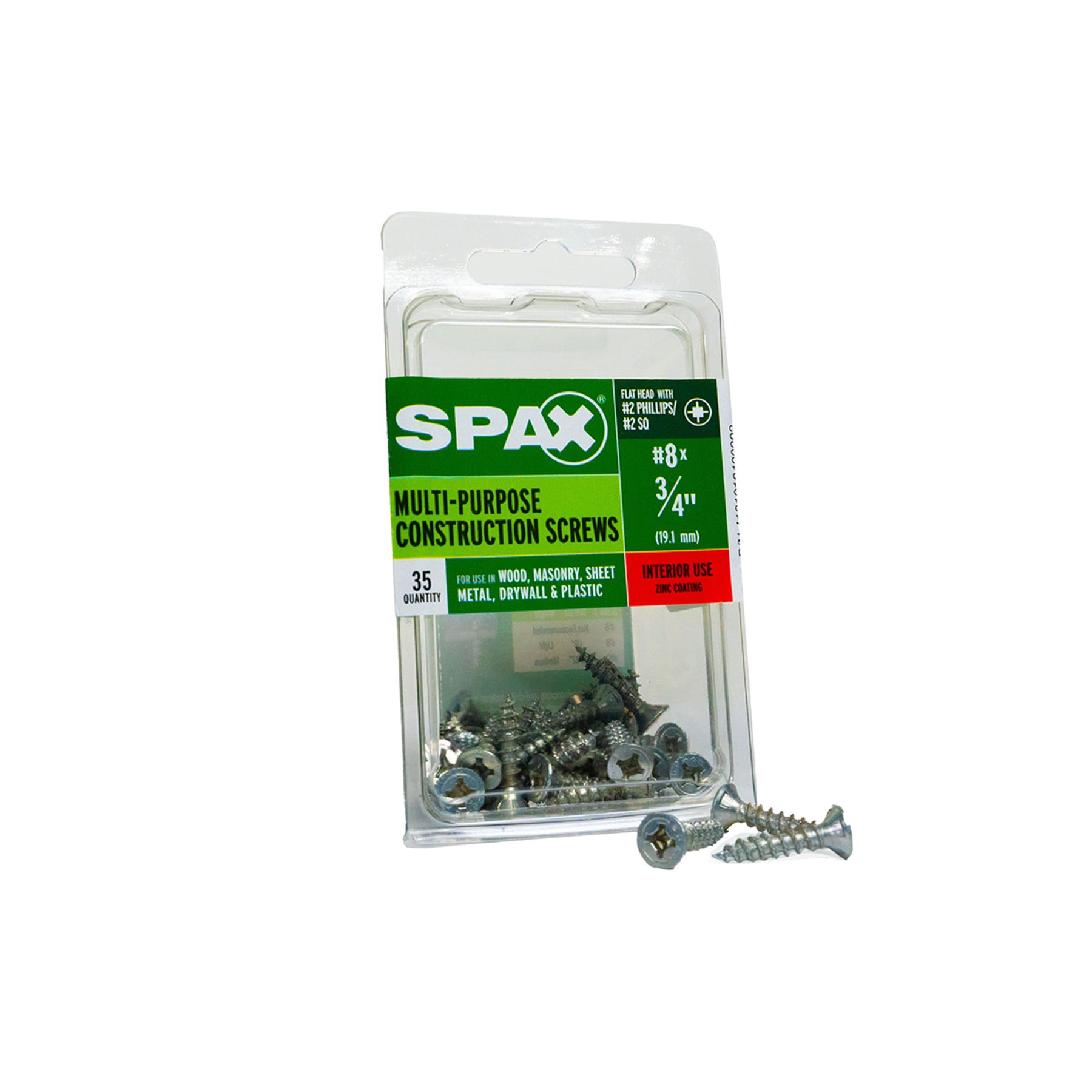 slide 1 of 6, SPAX Multi-Material #8 x 3/4-in Zinc-plated Interior Wood screws ( 100 -Per Box ), 1 ct