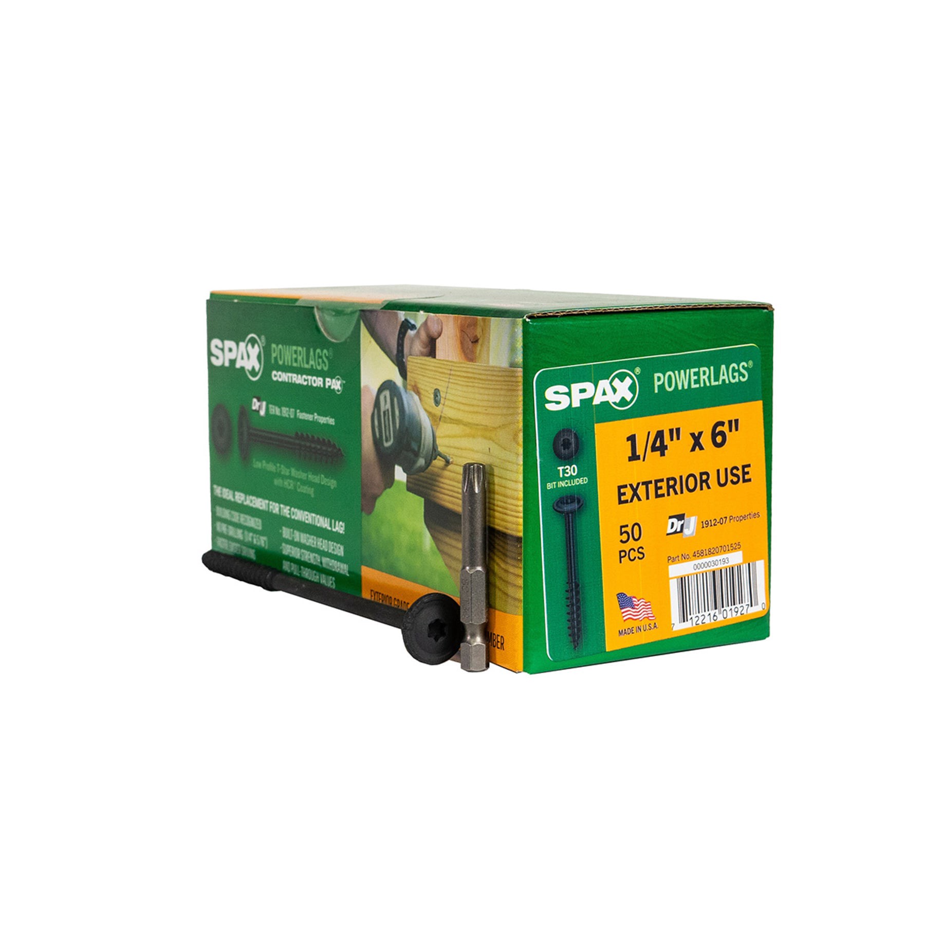 slide 1 of 6, SPAX 1/4-in x 6-in Black Coated Washer -Head Exterior Structural wood screws 50 -Pack, 1 ct