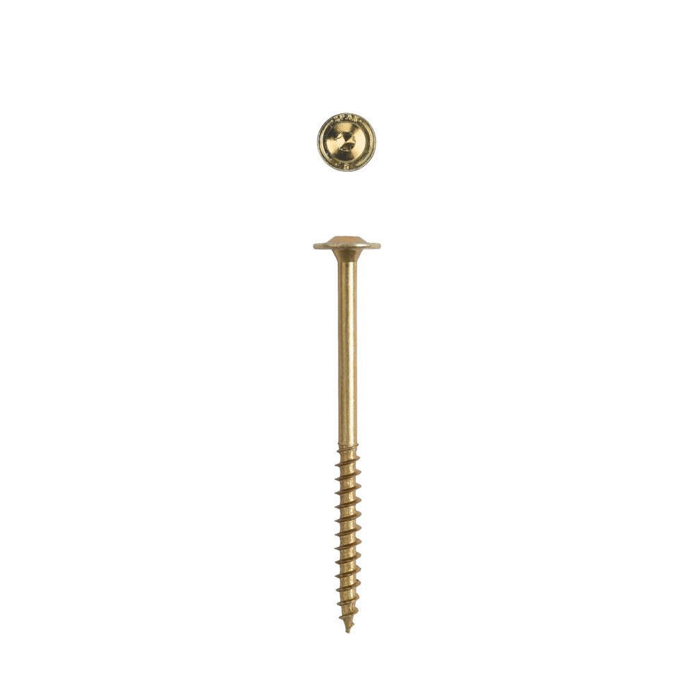 slide 2 of 6, SPAX 1/4-in x 5-in Yellow/Gold Zinc-Plated Washer -Head Interior Structural wood screws 50 -Pack, 1 ct