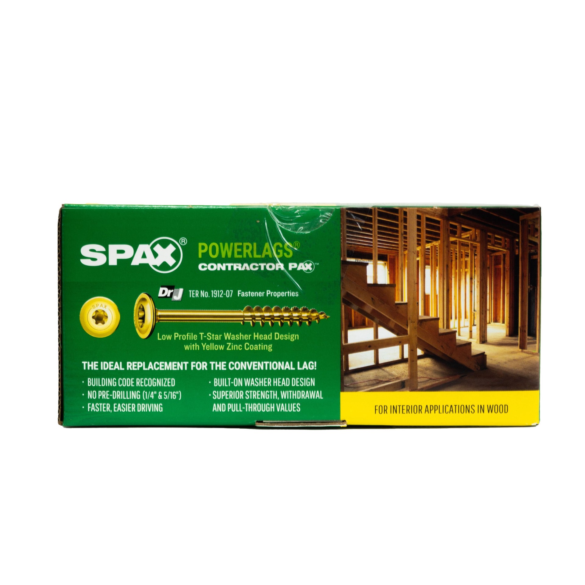 slide 6 of 6, SPAX 1/4-in x 5-in Yellow/Gold Zinc-Plated Washer -Head Interior Structural wood screws 50 -Pack, 1 ct