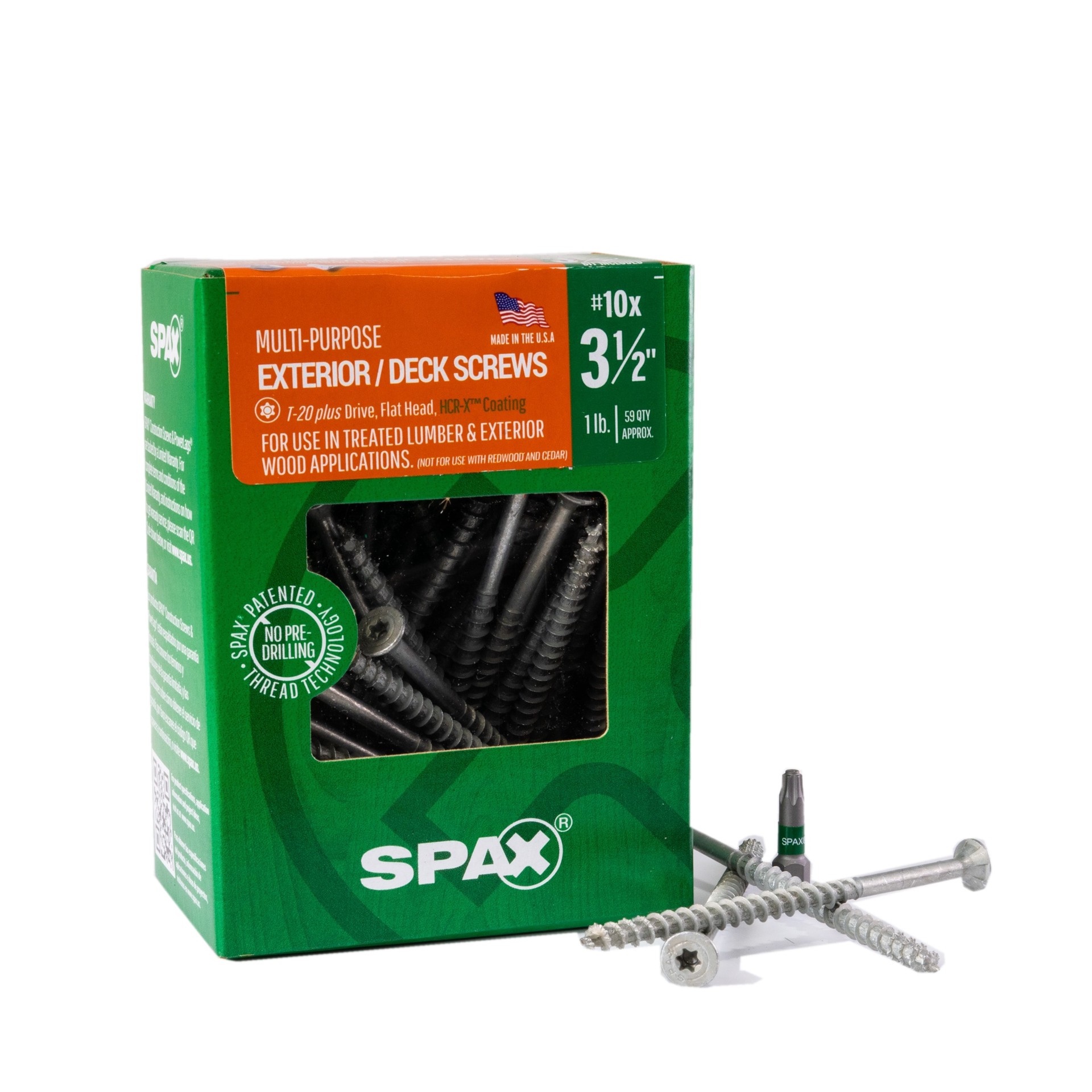 slide 1 of 6, SPAX Multi-Material #10 x 3-1/2-in Double-barrier Exterior Wood screws ( 59 -Per Box ), 1 ct