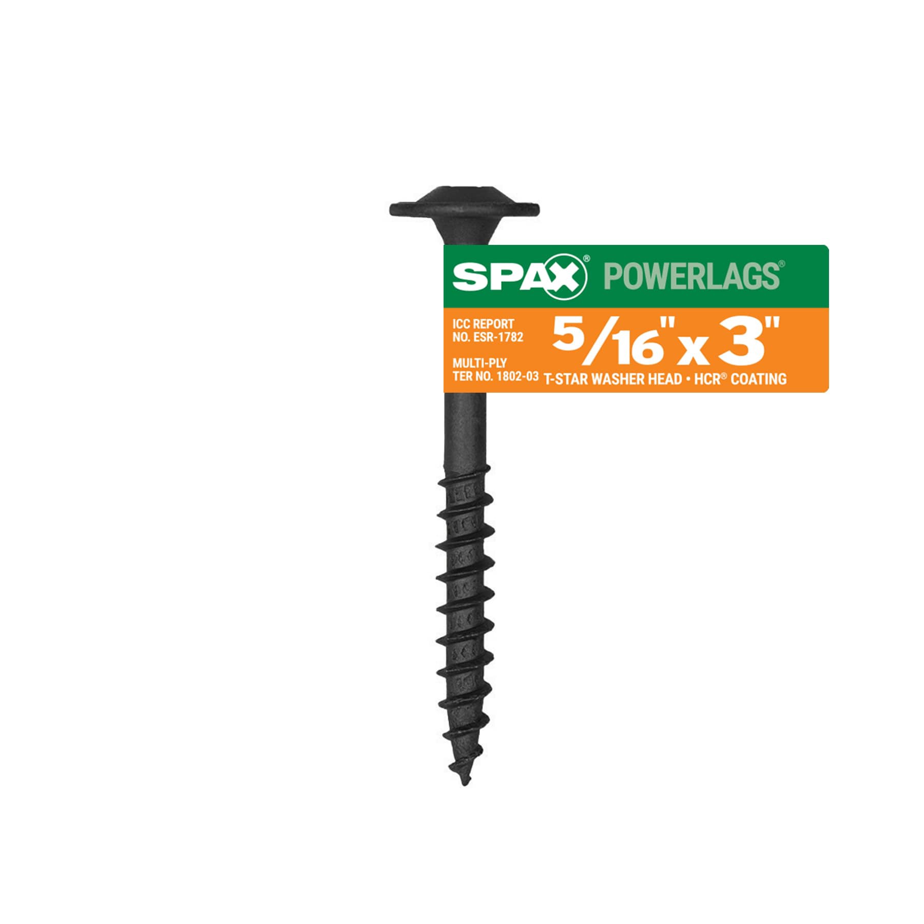 slide 1 of 5, SPAX 5/16-in x 3-in Black Coated Washer -Head Exterior Structural wood screws, 1 ct