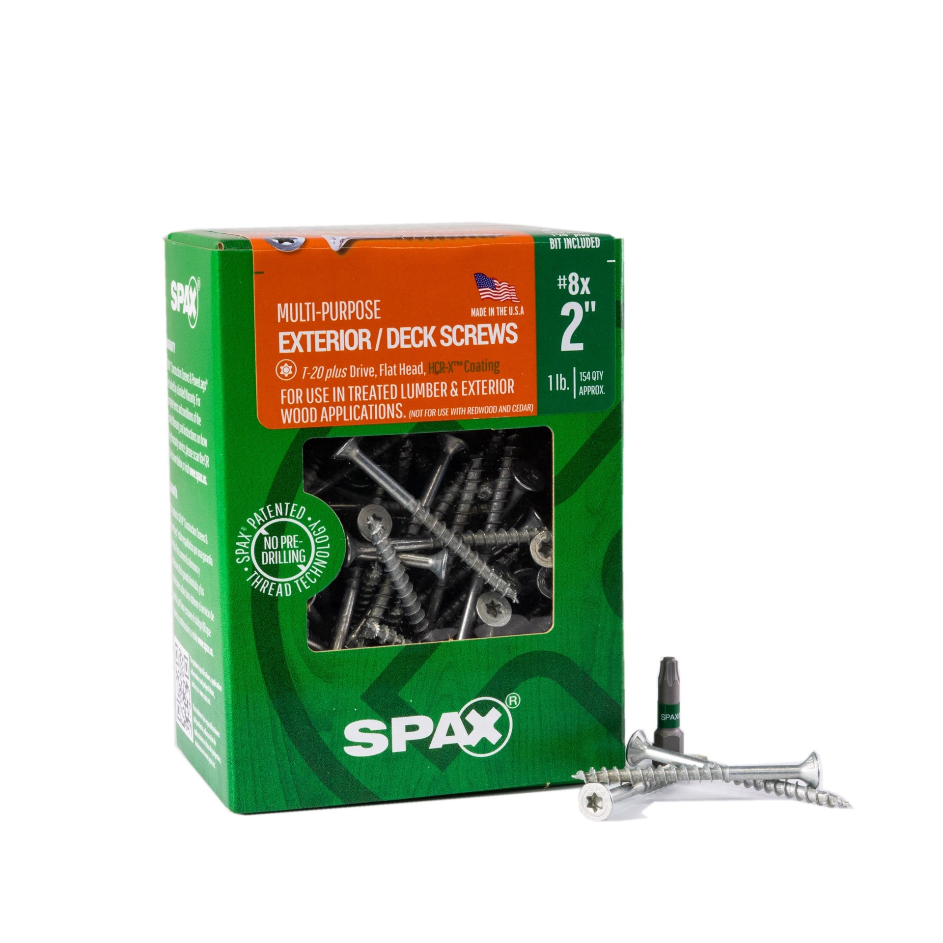 slide 1 of 6, SPAX Multi-Material #8 x 2-in Double-barrier Exterior Wood screws ( 154 -Per Box ), 1 ct