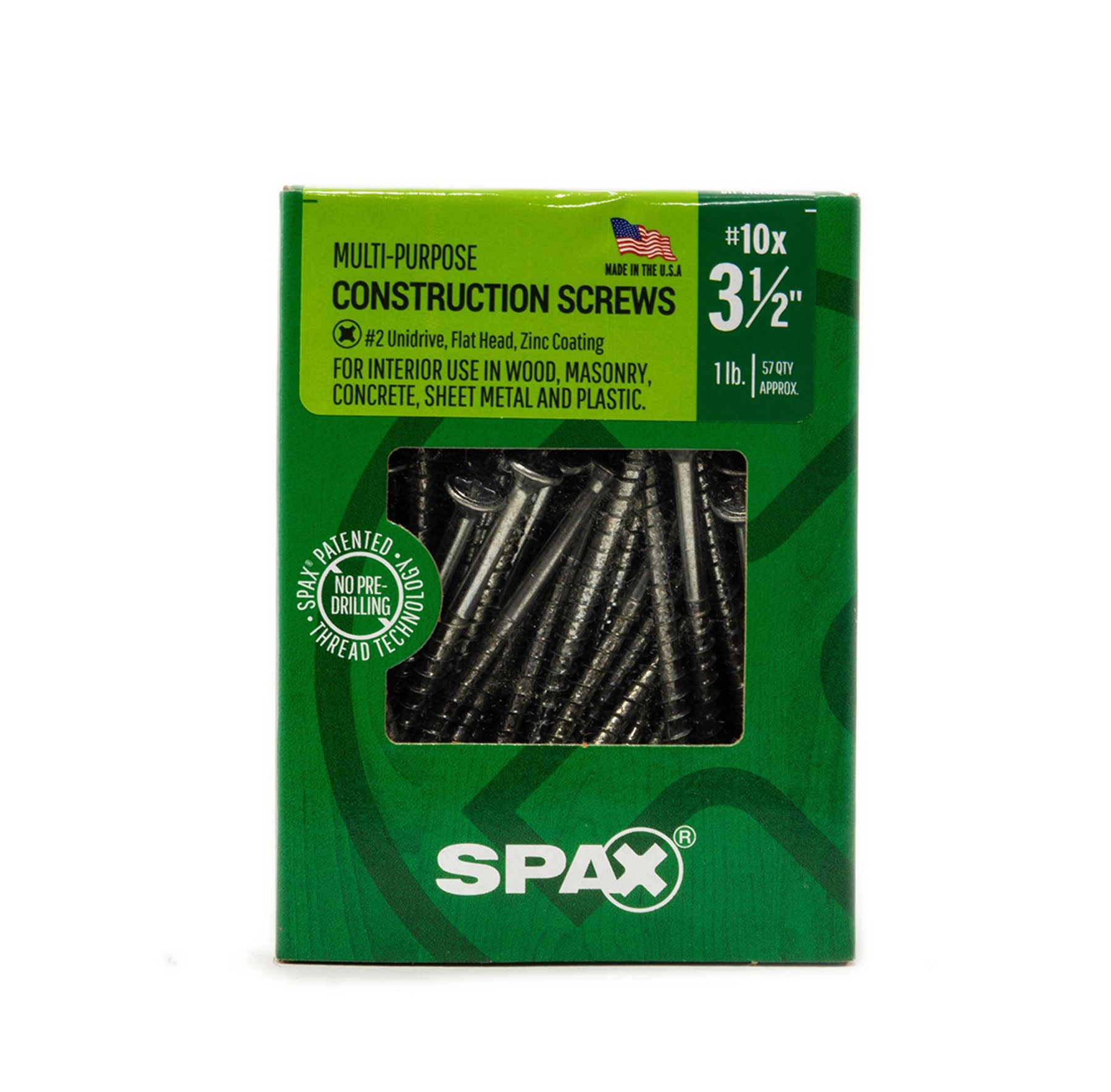 slide 3 of 6, SPAX Multi-Material #10 x 3-1/2-in Zinc-plated Interior Wood screws ( 57 -Per Box ), 1 ct