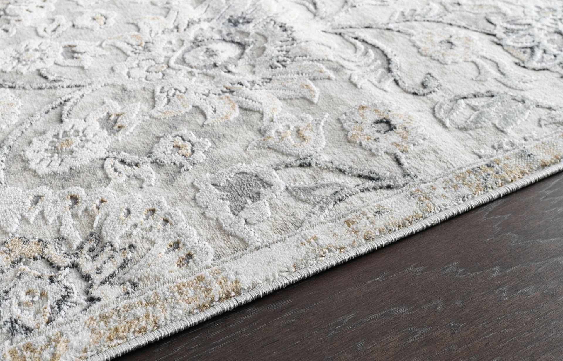 slide 6 of 6, allen + roth Delft 2 x 3 (ft) Loomed Gray Rectangular Indoor Floral/Botanical Persian Pet Friendly Area rug, 1 ct