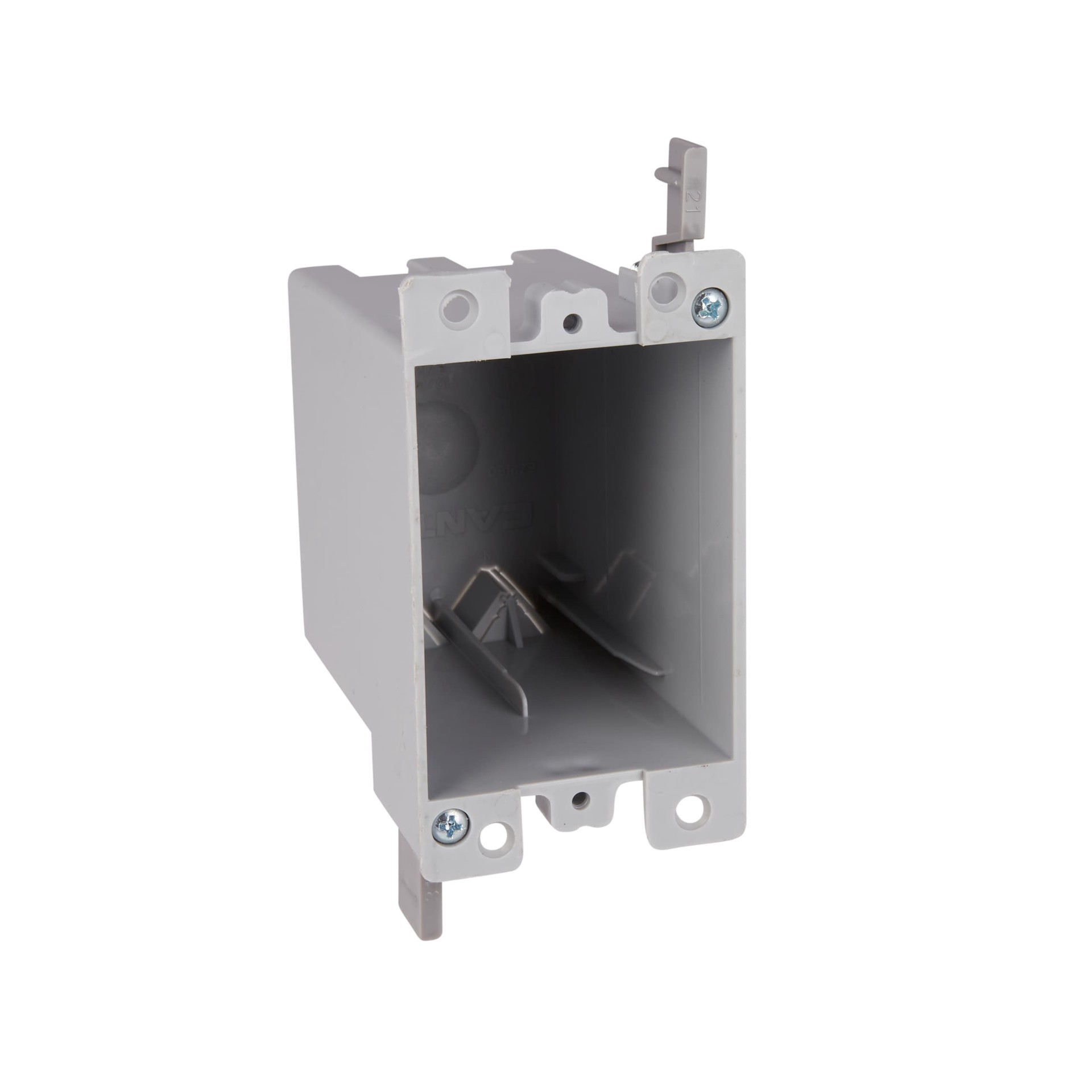 slide 2 of 6, CANTEX 1 -Gang PVC Old work Switch/Outlet Electrical Box, 1 ct