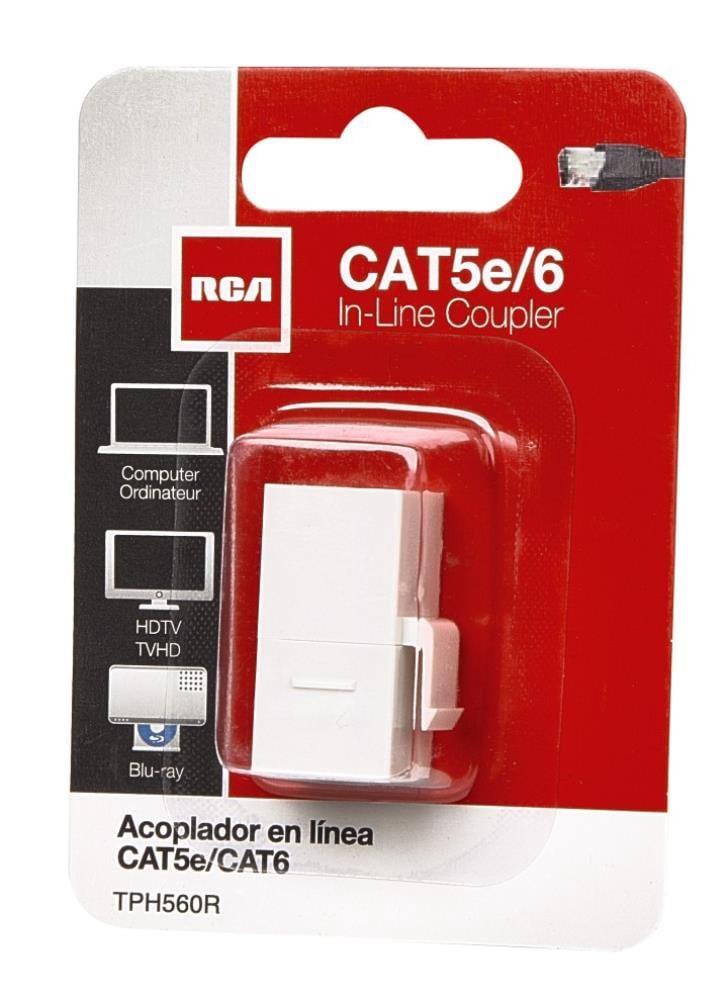 slide 5 of 6, RCA 0.105-ft Cat 5e cat 6 White Ethernet Cable Blister card, 1 ct