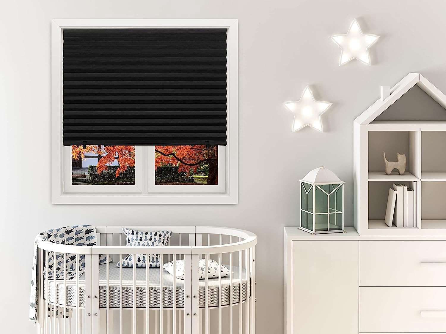 slide 4 of 6, Redi Shade 48-in x 72-in Black Blackout Cordless Pleated Shade, 1 ct