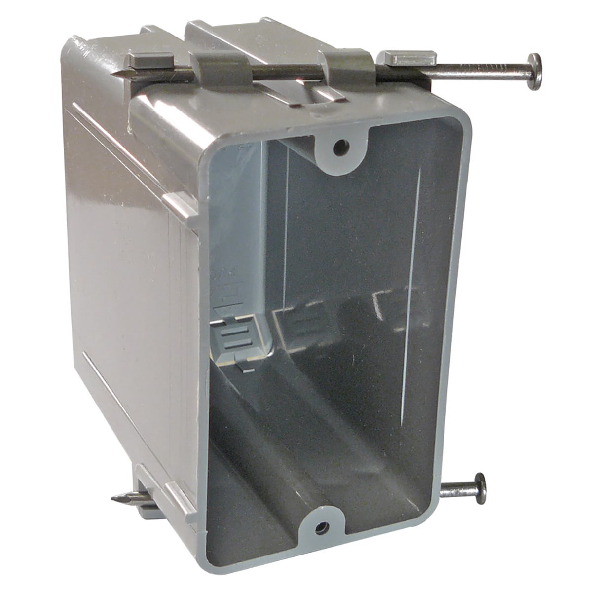 slide 1 of 6, CANTEX 1 -Gang PVC New work Switch/Outlet Electrical Box, 1 ct