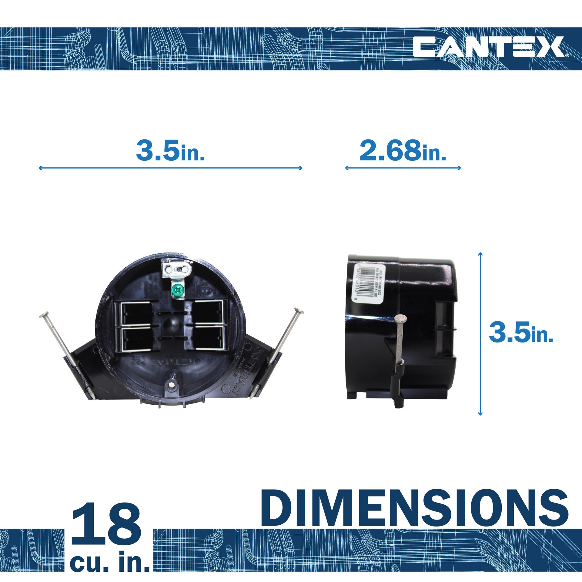 slide 4 of 6, CANTEX Polycarbonate New work Switch/Outlet Electrical Box 75 -Pack, 1 ct
