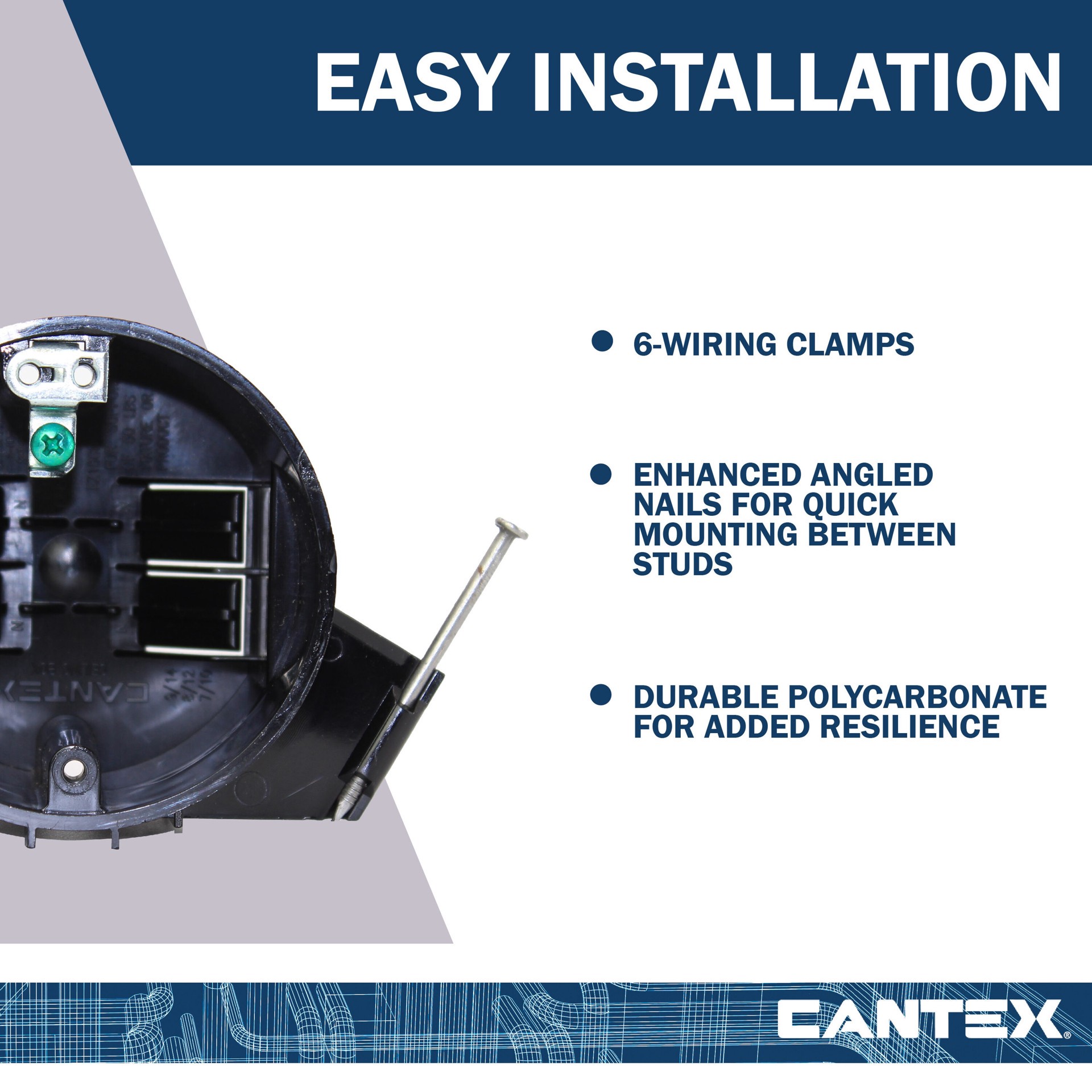 slide 6 of 6, CANTEX Polycarbonate New work Switch/Outlet Electrical Box 75 -Pack, 1 ct