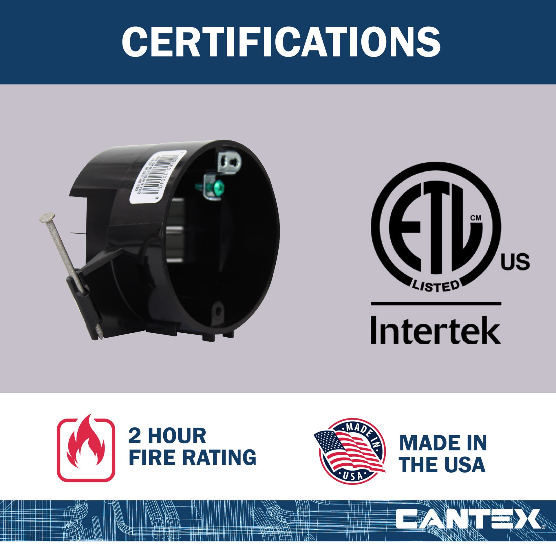 slide 5 of 6, CANTEX Polycarbonate New work Switch/Outlet Electrical Box 75 -Pack, 1 ct