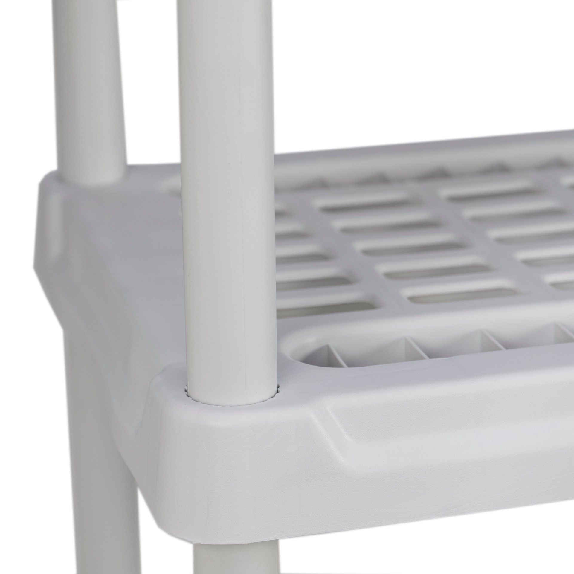 slide 2 of 6, Project Source 5 -Tier Heavy Duty White Plastic Utility shelving unit with Ventilated Shelves ( 36-in W x 18.0-in D x 72.0-in H ), 1 ct