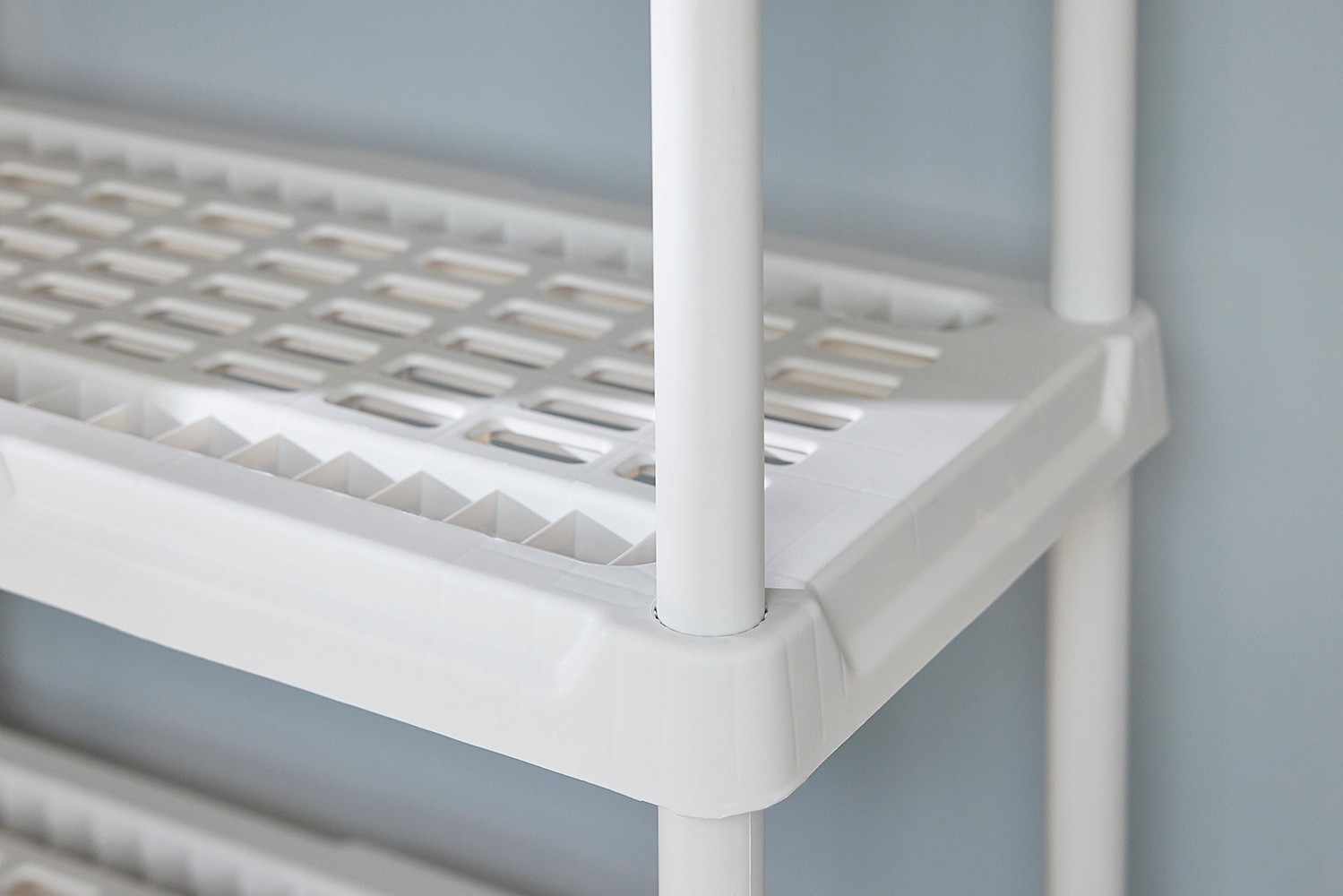 slide 5 of 6, Project Source 5 -Tier Heavy Duty White Plastic Utility shelving unit with Ventilated Shelves ( 36-in W x 18.0-in D x 72.0-in H ), 1 ct