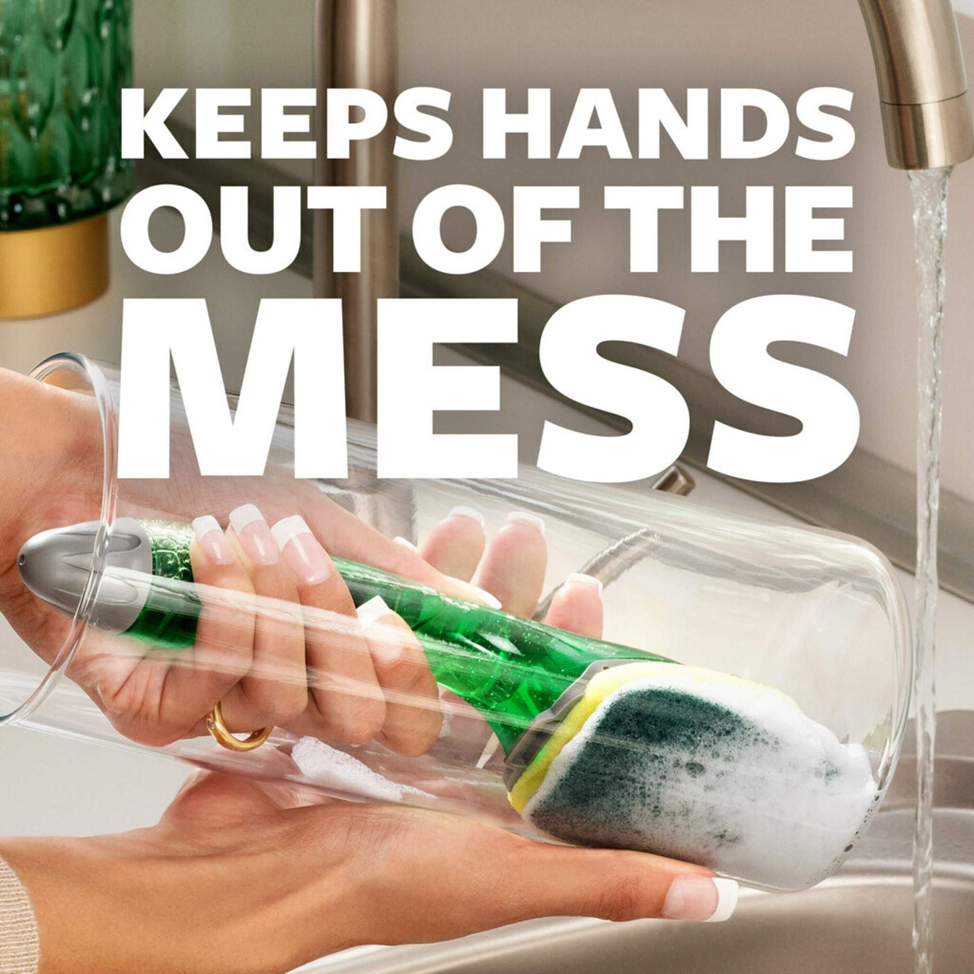 slide 4 of 6, Scotch-Brite Heavy Duty Poly fiber Dish wand with Soap Dispenser, 1 ct