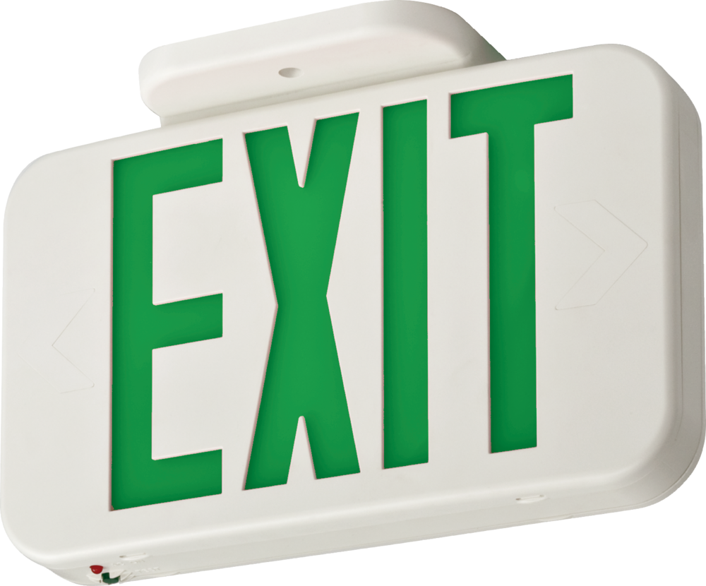 slide 5 of 6, Lithonia Lighting Contractor Select EXRG 0.3 -Watt 120/277 -Volt LED White Hardwired Exit light with Red/Green Lights, 1 ct